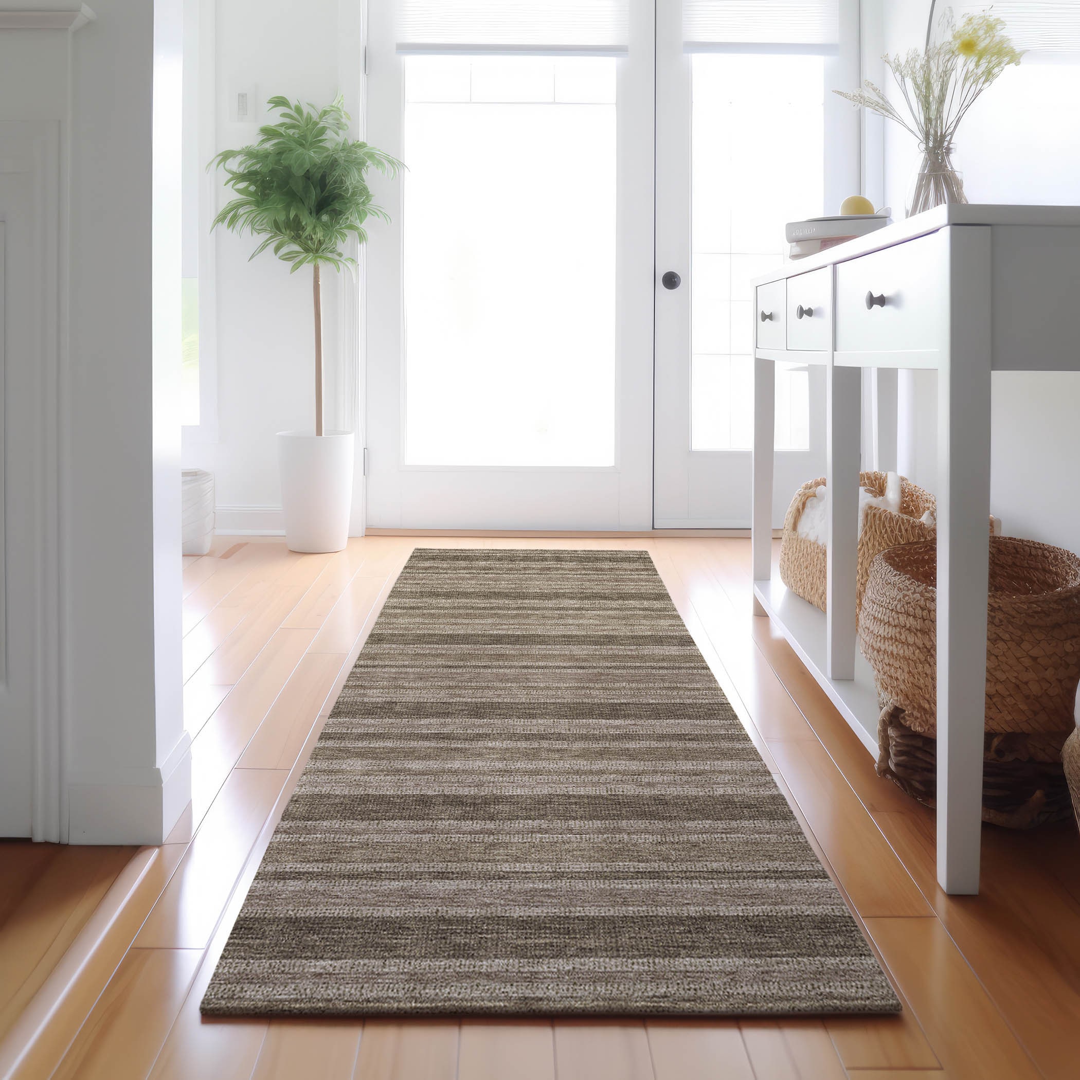Addison Rugs AMF566DN3X5 Mayfield AMF566DN 3 x 5 (ft) Loomed Polyester Denim Rectangular Indoor Geometric Machine washable Area rug