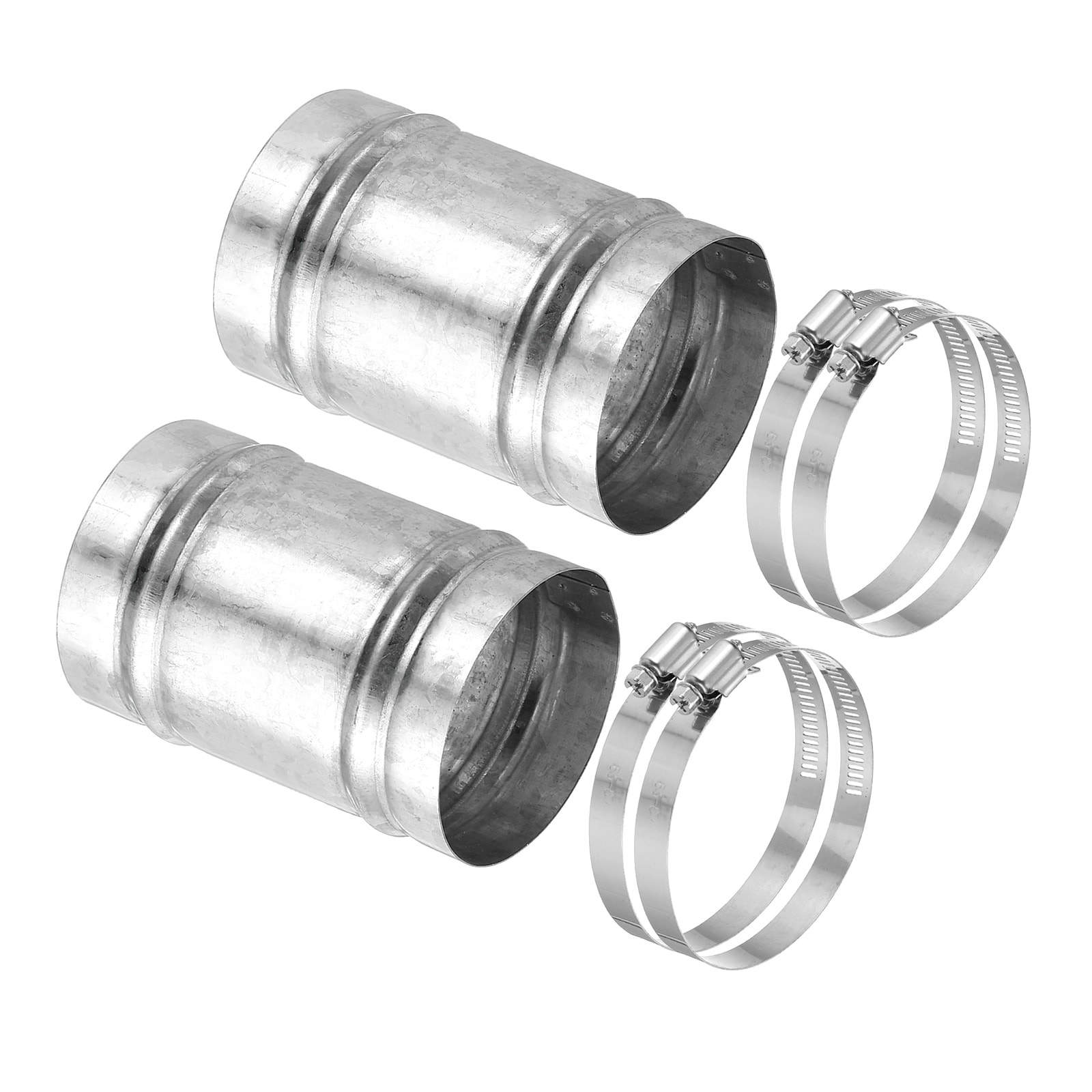 PATIKIL - 70mm/2.7 Inch Duct Connector 2 Set Galvanized Steel Duct Coupling Vent Coupler Dryer Pi...