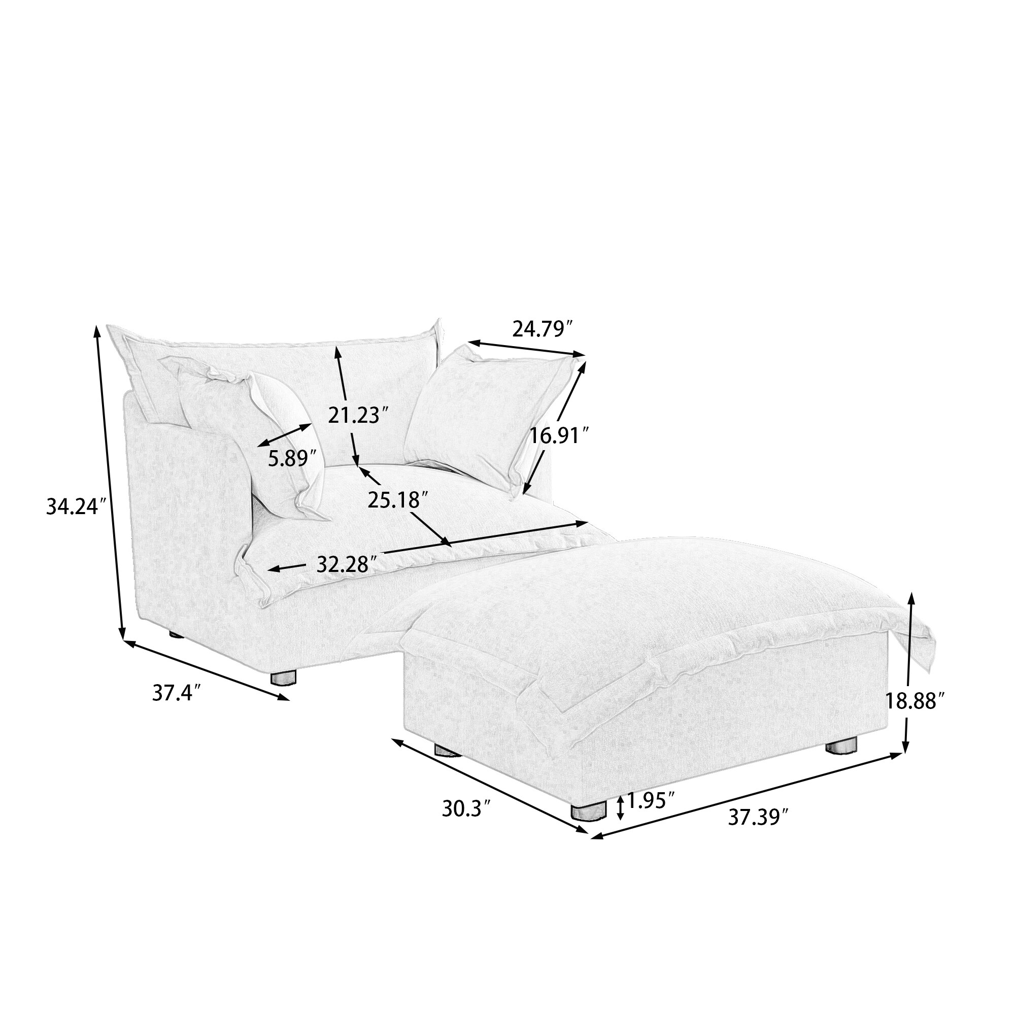 Dreamsidea CS11-DGRA-SC-OT Sofas-Loveseats - View #7