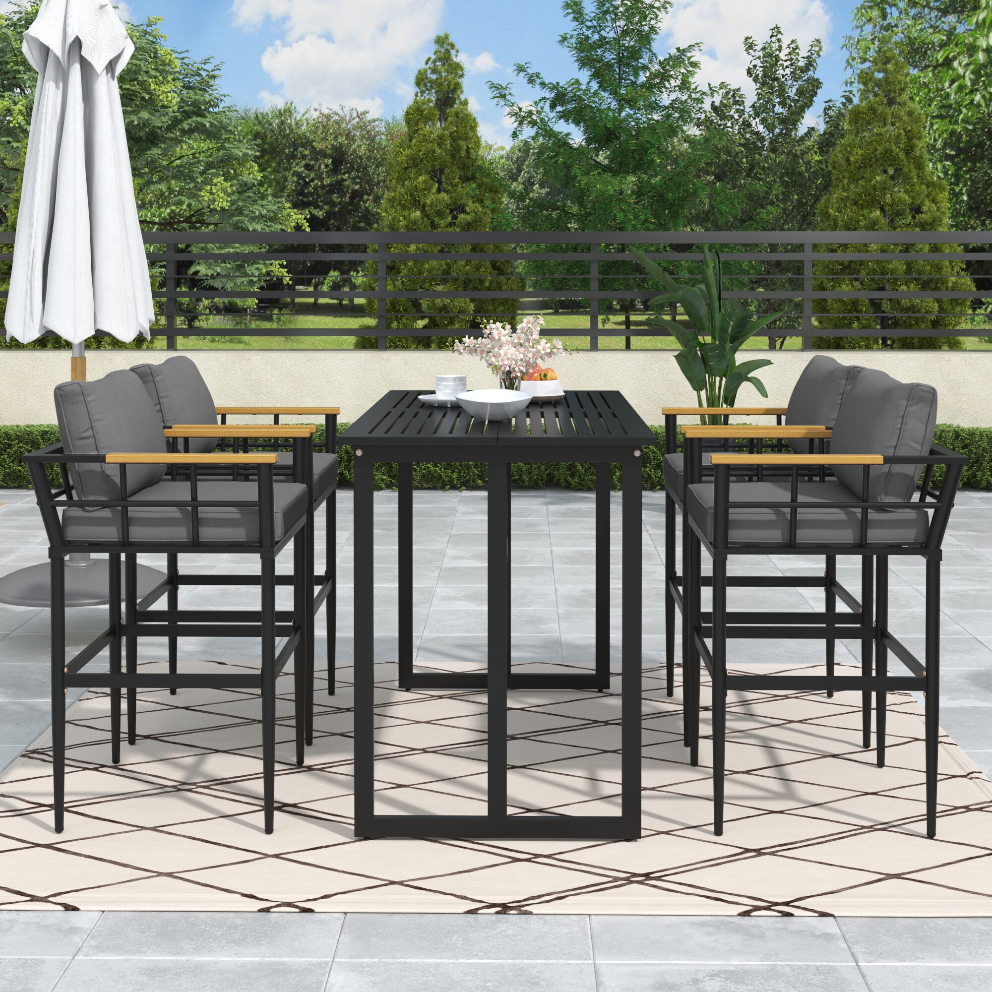 SINOFURN SYA020385GY Patio-Dining-Sets - View #8