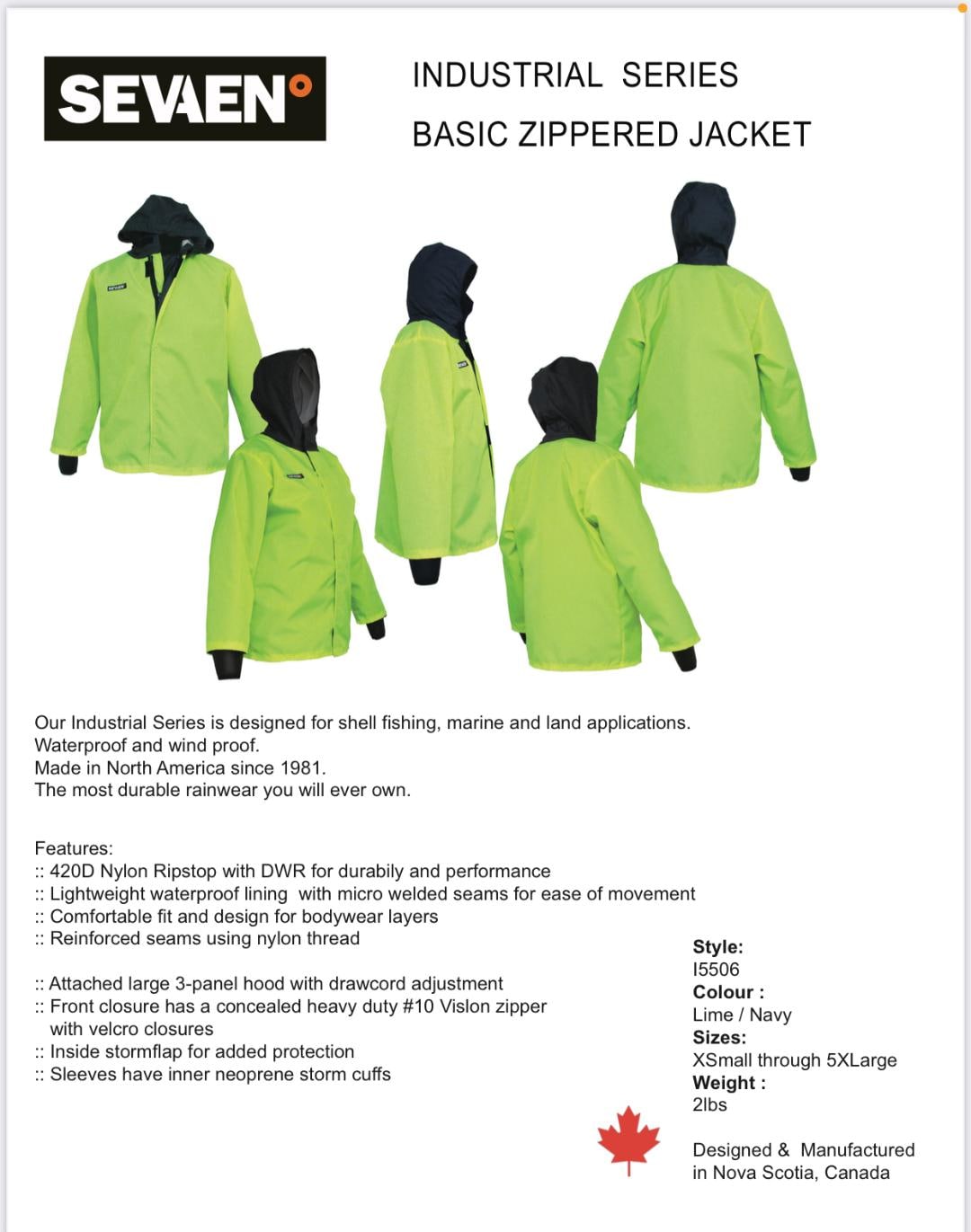 *Sevaen Industrial Jacket with Zipper fishing, commercial fishing 