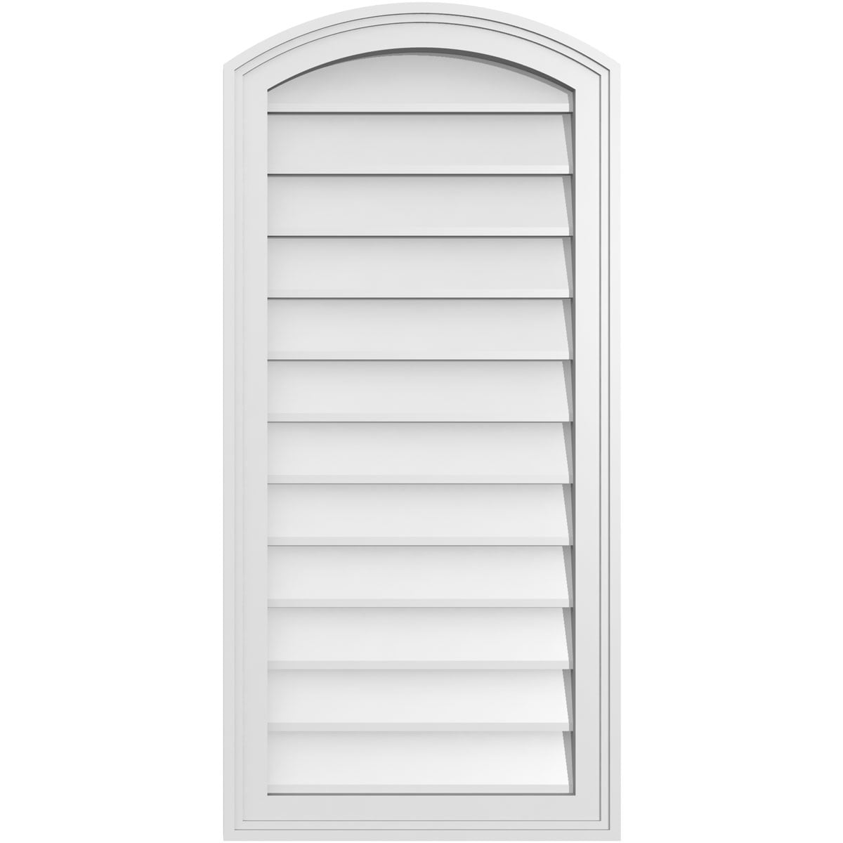 Ekena Millwork GVPAR18X3802SN 18-Inches x 38-Inches Off-white Round top PVC Gable Louver Vent