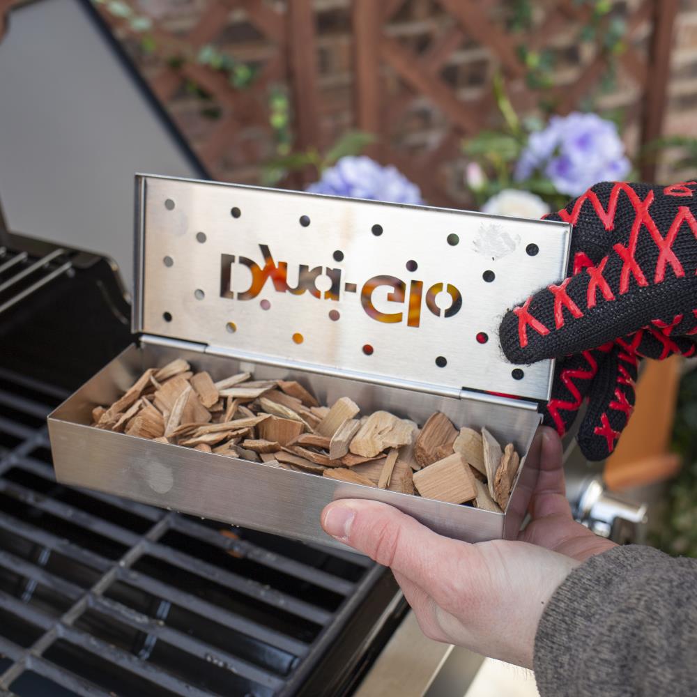 Smoker Wood Chip Box For BBQ Grill. Add Wood Chips To Tray For The