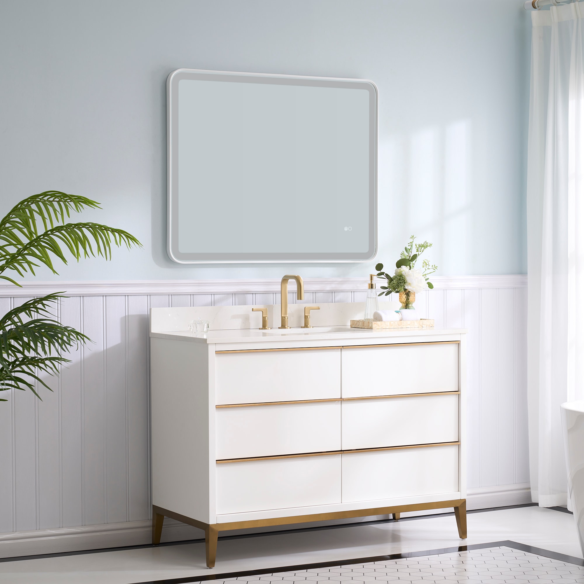 WELLFOR W9FM4032WT Framed-Bath-Mirrors - View #2