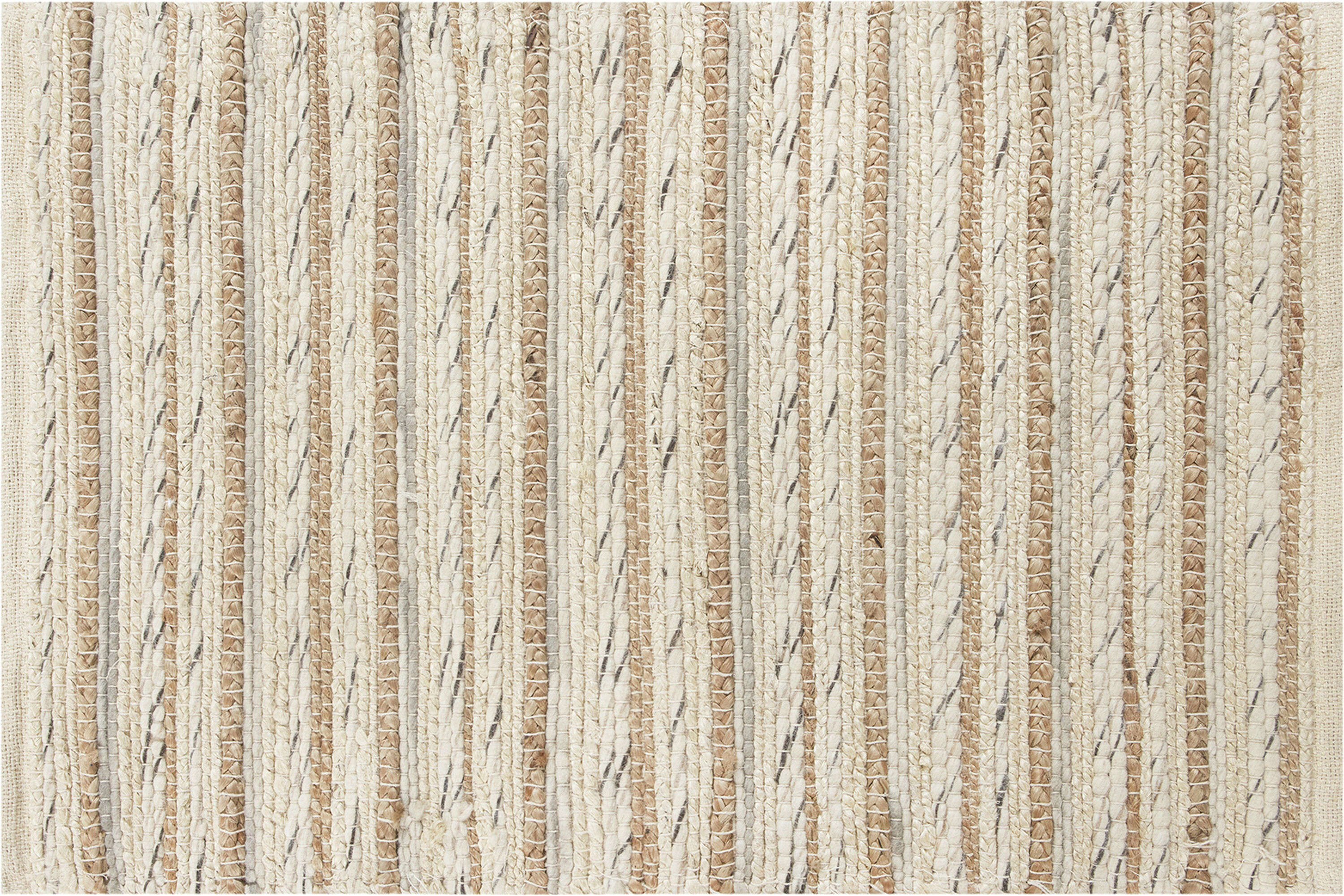 allen + roth Craft Natural Weave 2 x 3 Jute Indoor Stripe Throw Rug at