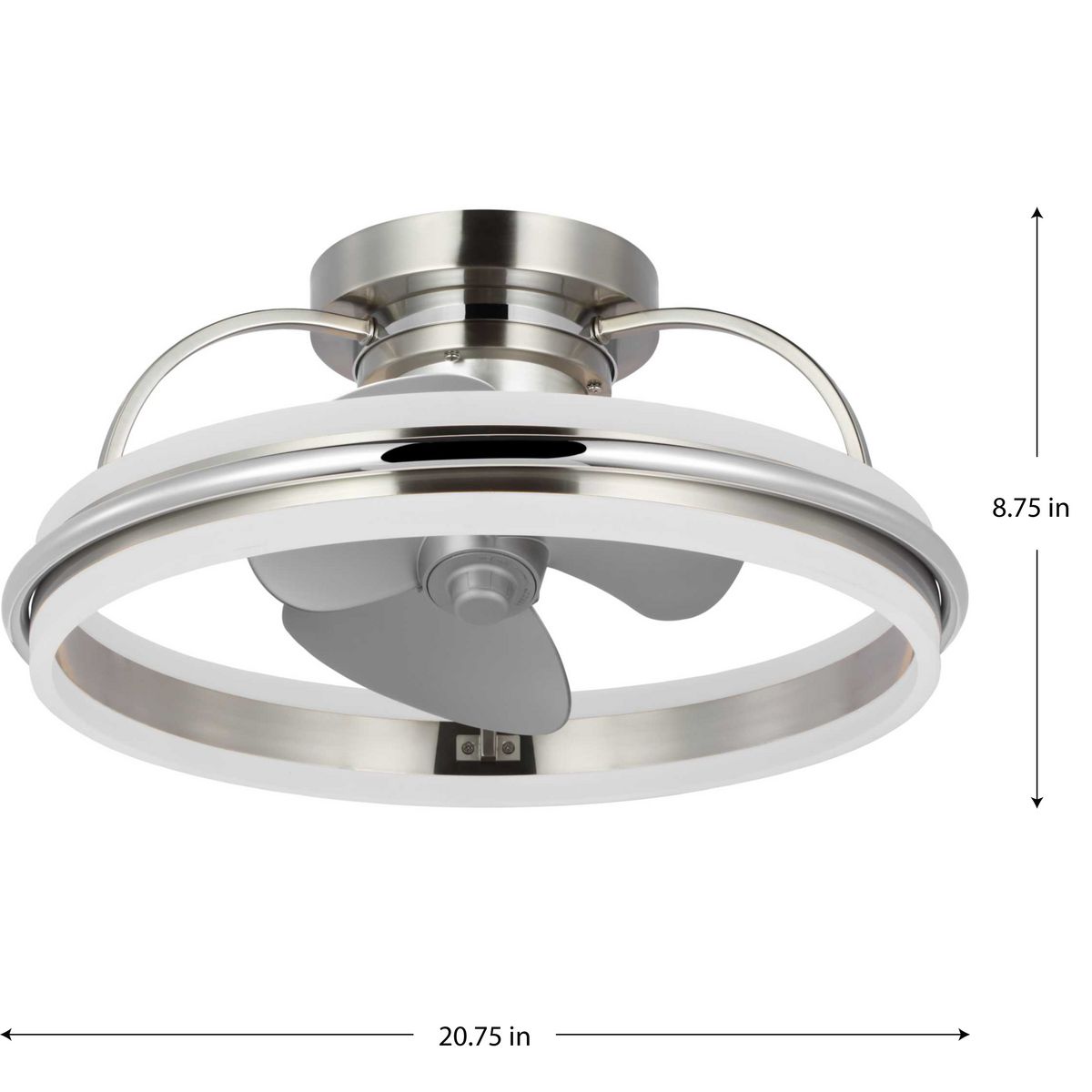Brushed Nickel 21" LED Ceiling Fan with Remote and Lighting