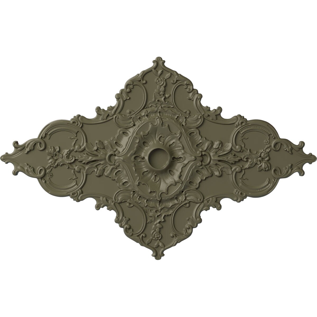 Ekena Millwork CM70X43MLSSF Melchor Diamond 67.25-in W x 43.325-in L Painted Spartan Stone Polyurethane Whole Ceiling Medallion