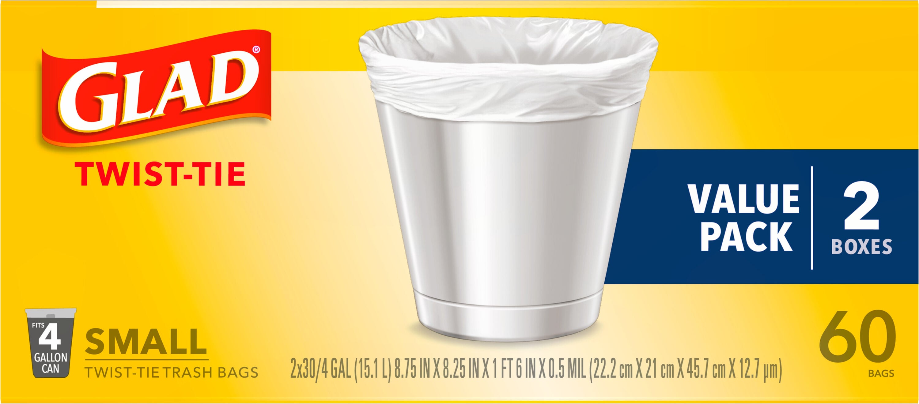 Glad 4-Gallons Gain Original White Plastic Wastebasket Flap Tie Trash Bag  (52-Count) in the Trash Bags department at