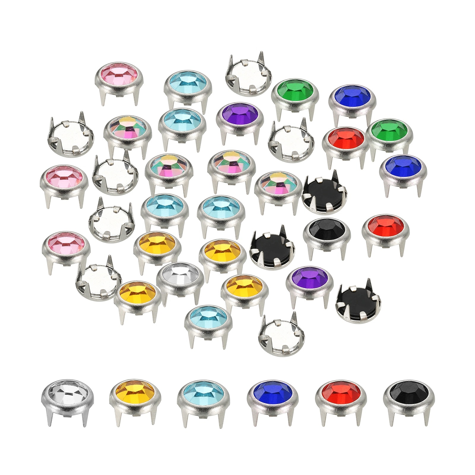 Unique Bargains Rhinestone Studs Rhinestone Claw Beads Nailhead Crystal ...
