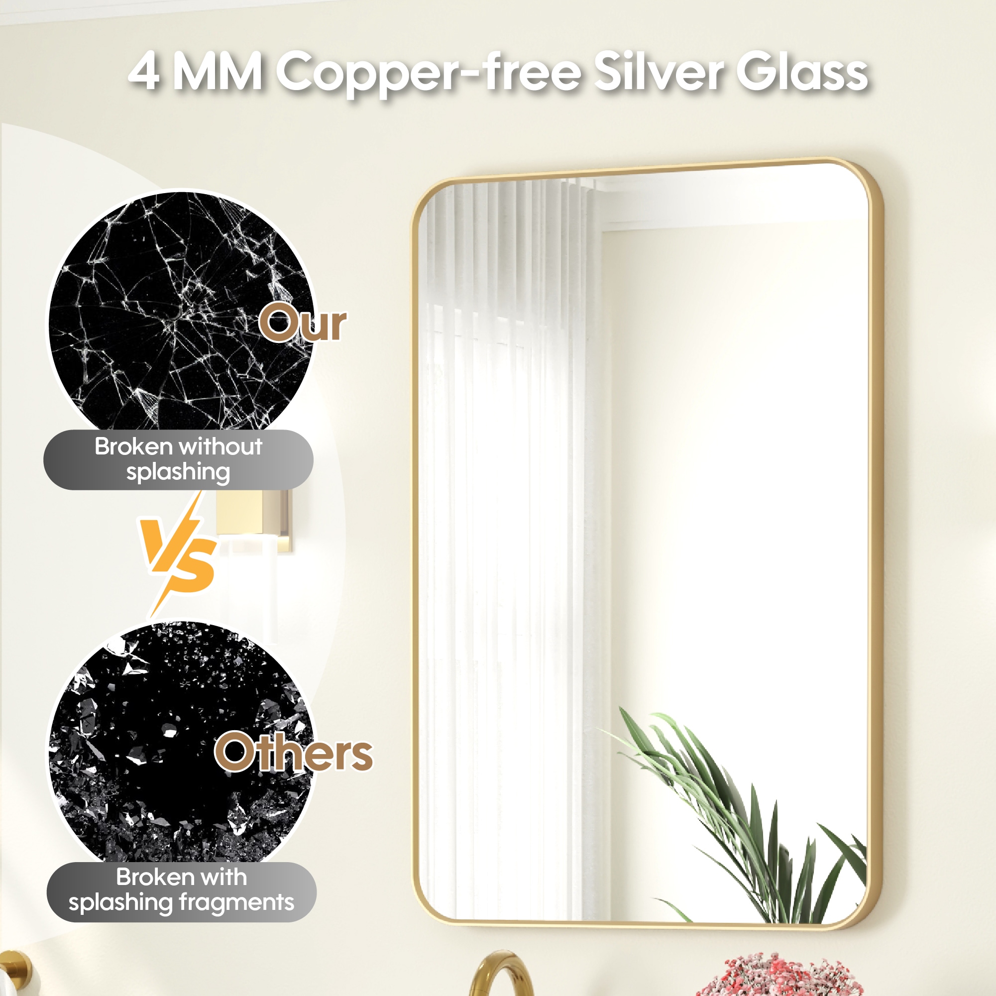 WELLFOR F1MR2436BG Framed-Bath-Mirrors - View #6