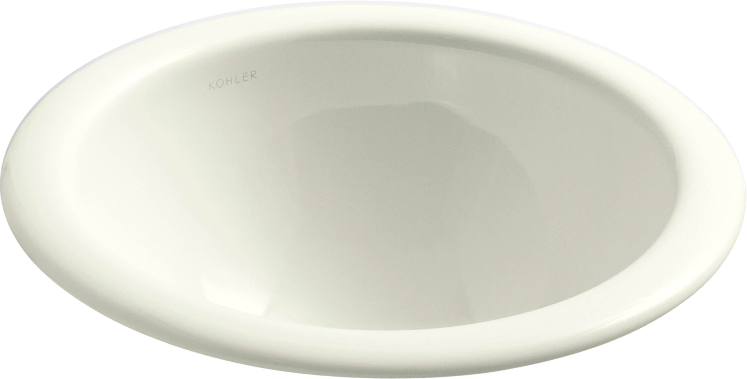 KOHLER 2298-96 Compass Biscuit Drop-In or Undermount Round Bathroom Sink (13.25-in x 13.25-in)