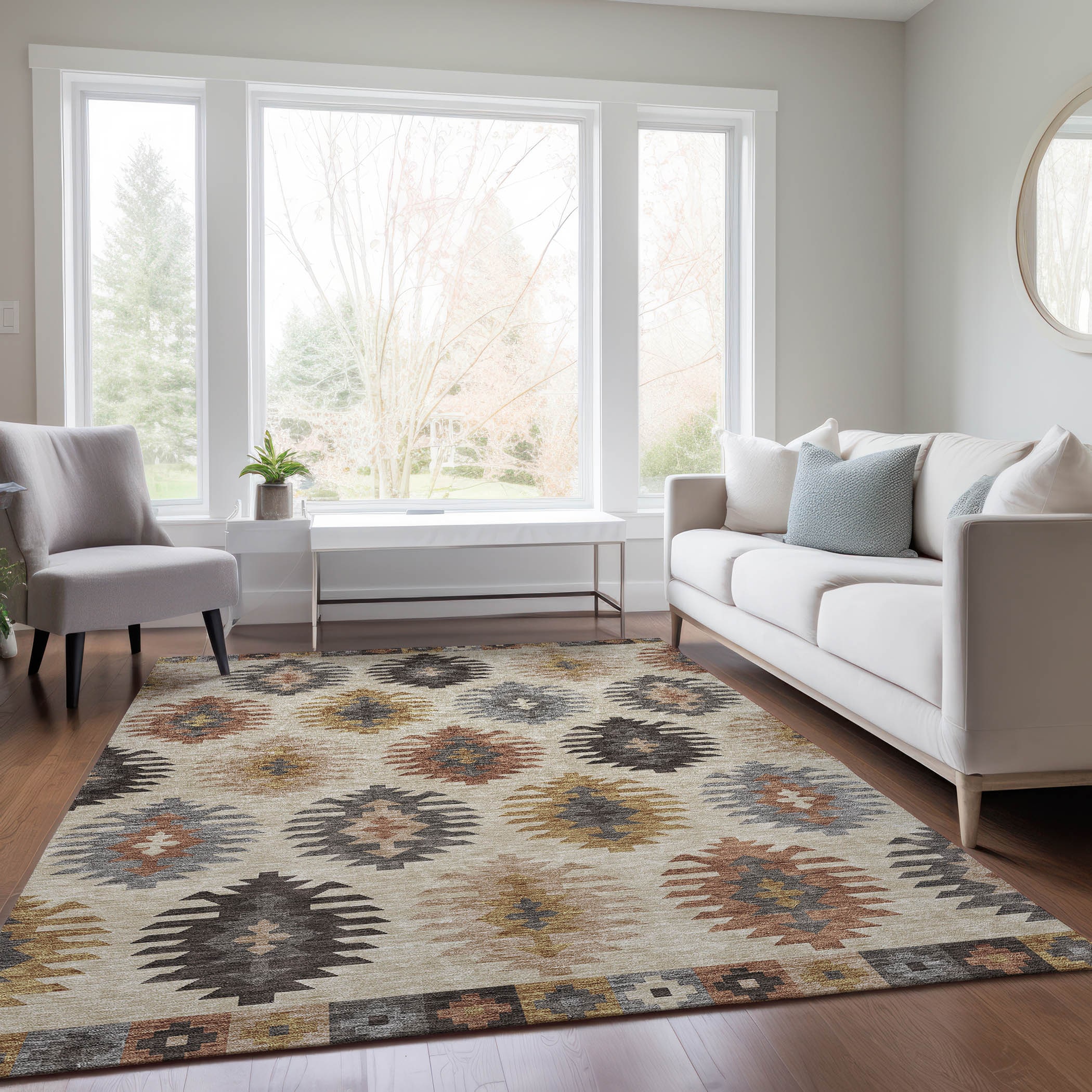 Addison Rugs ACN983BG5X8 Chantille ACN983BG 5 x 7 (ft) Loomed Polyester Beige Rectangular Indoor/Outdoor Machine washable Area rug