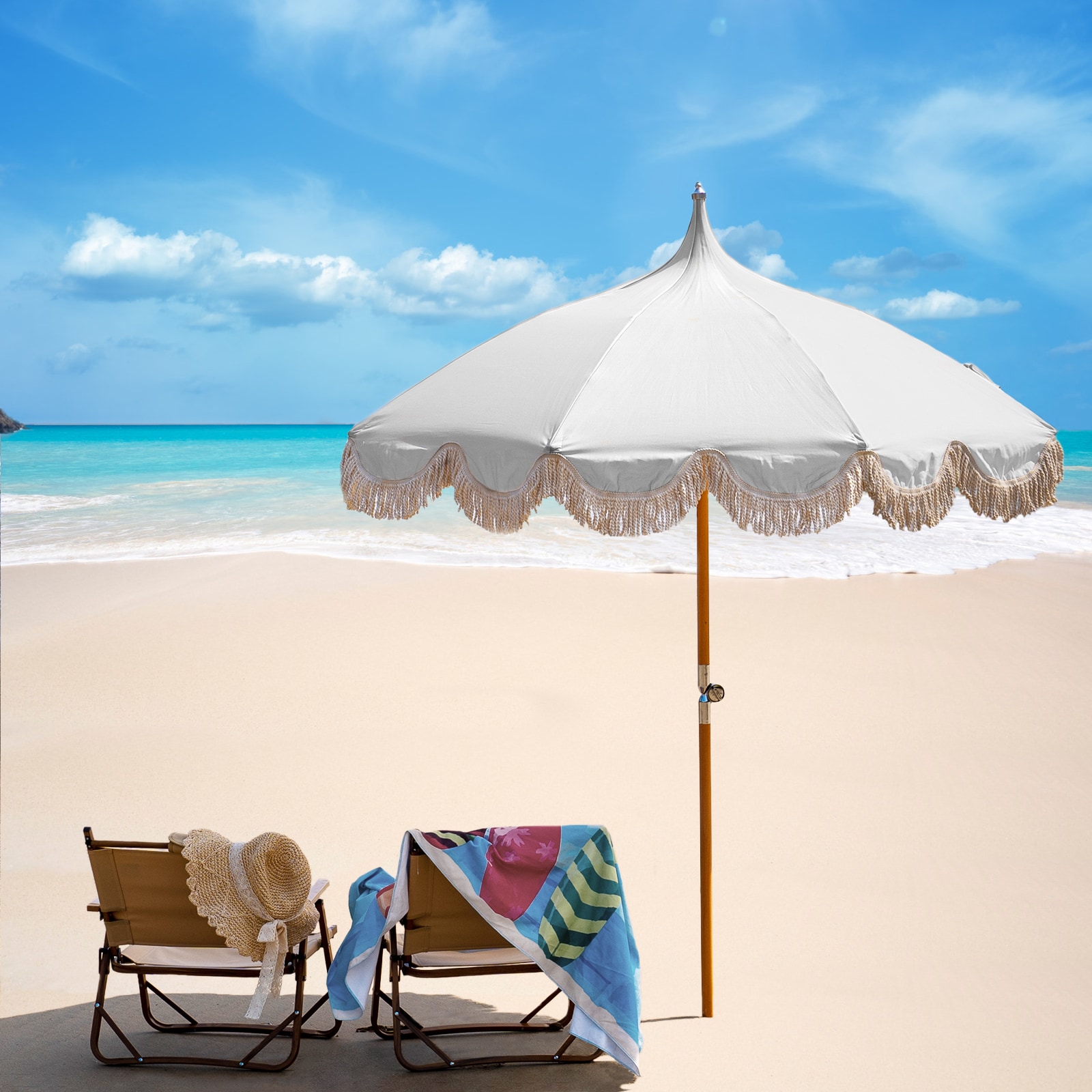 GARSING 6.5FT-PAGODA-WHITE Umbrellas-2 - View #2