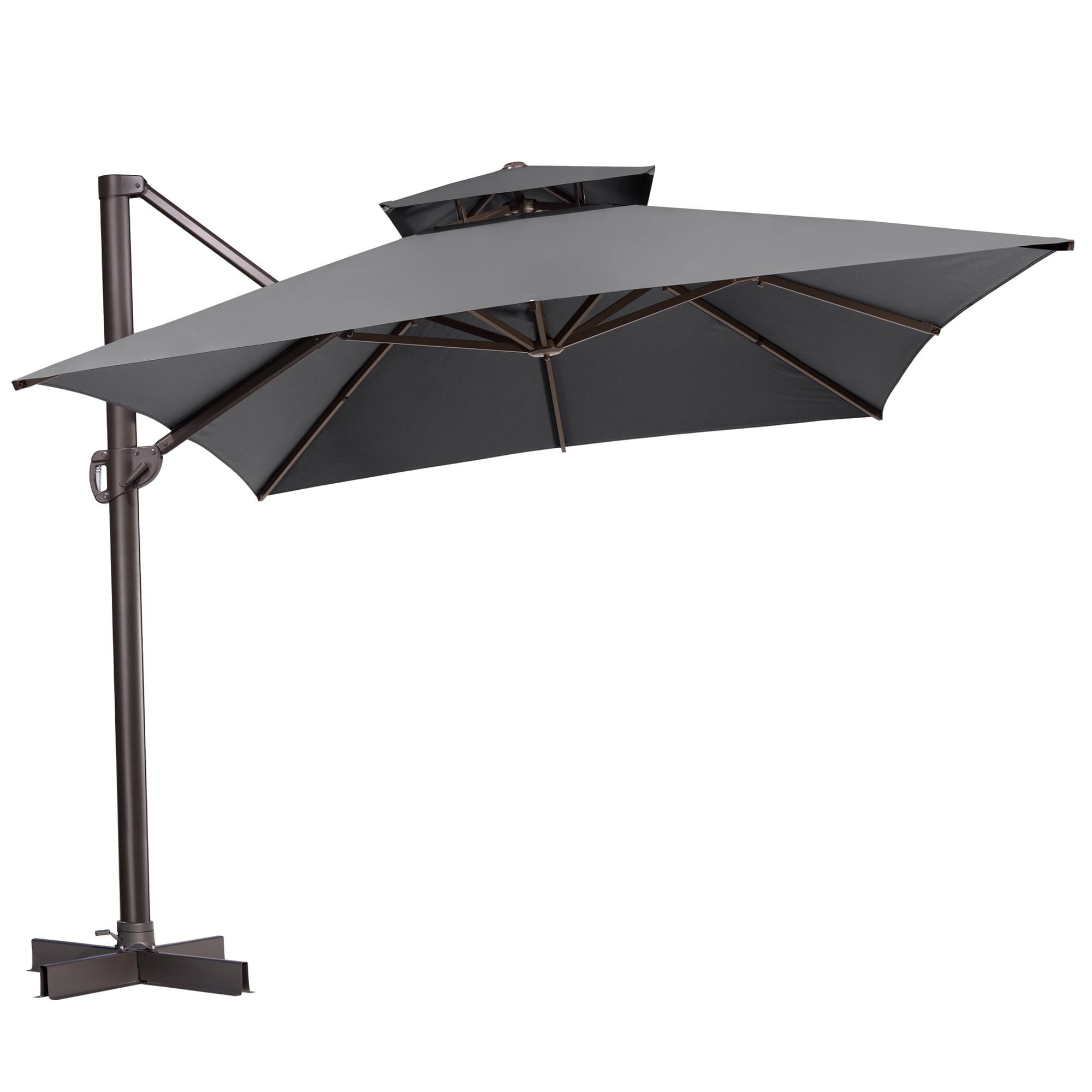 Crestlive Products CL-PU046DGY 13-ft Aluminum Gray Slide-tilt Cantilever Patio Umbrella