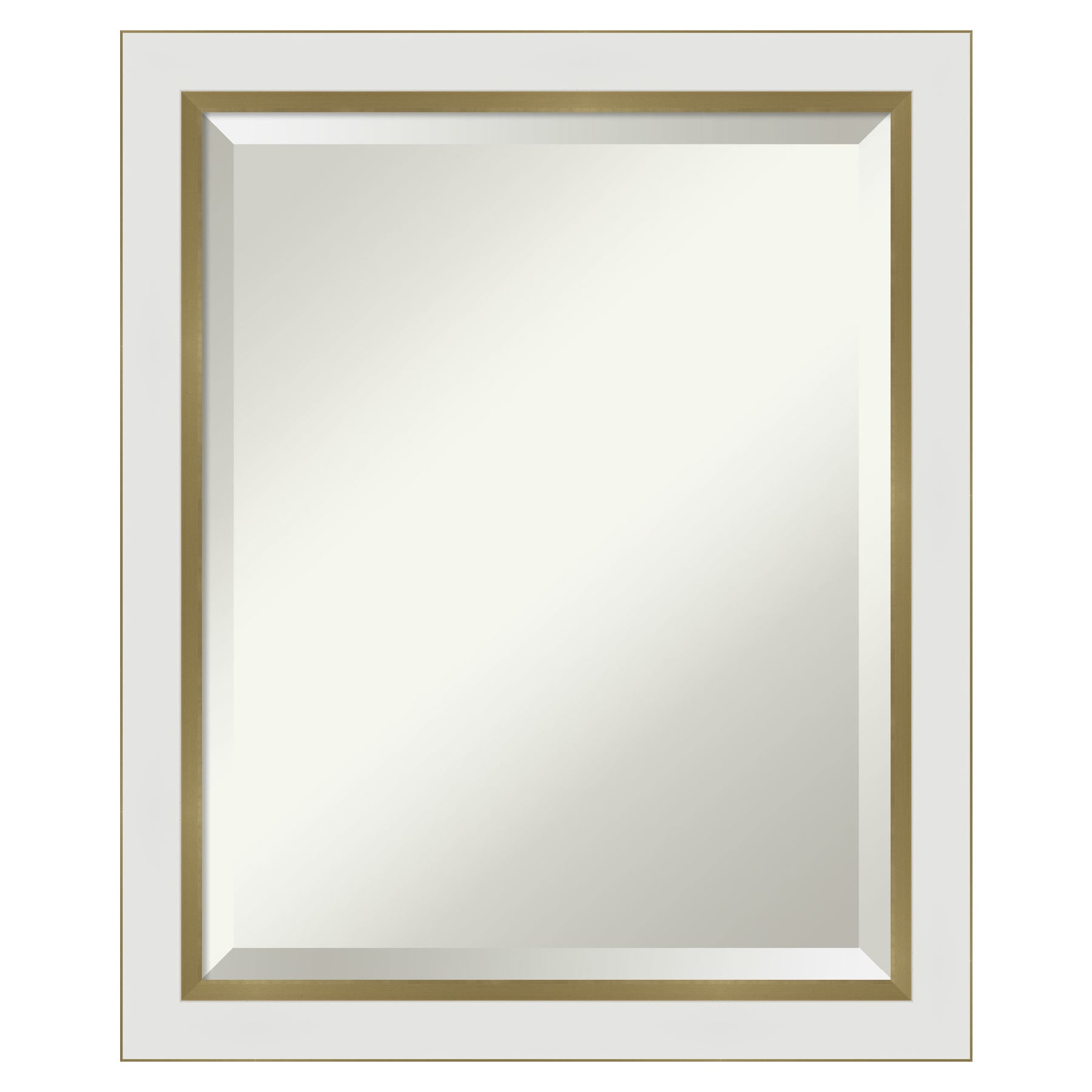Amanti Art DSW4593046 Eva 19.12-Inches x 23.12-Inches Framed Rectangle Bathroom Vanity Mirror ( Satin Gold,White )