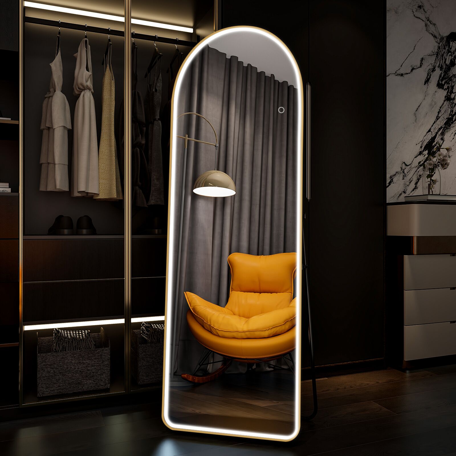 BEAUTYPEAK LS-LED-GXRE2164-G Decor-Mirrors - View #2