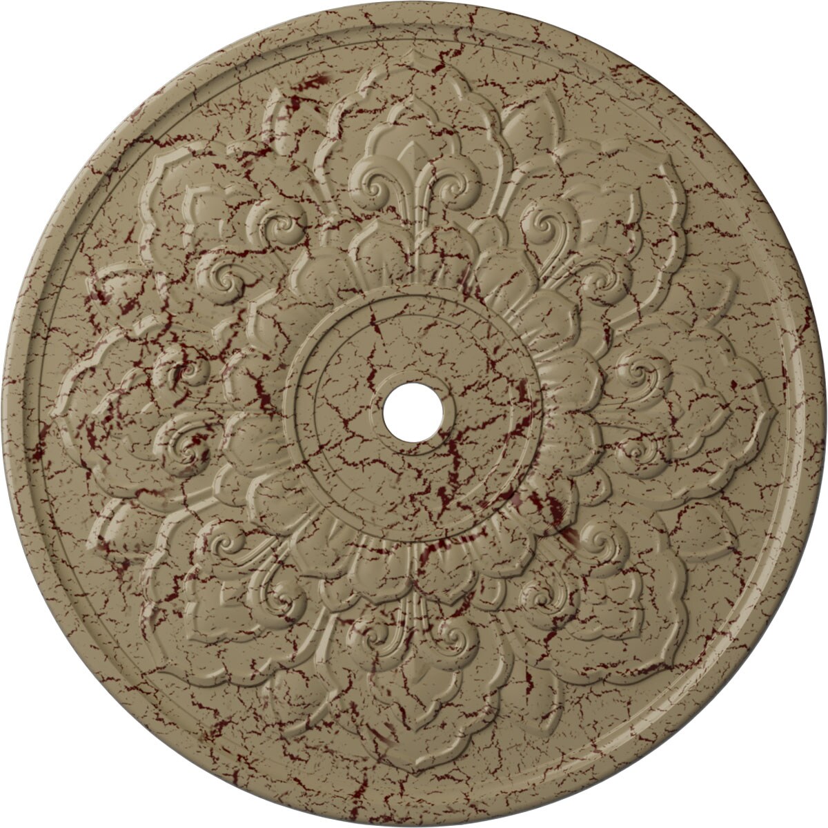 Ekena Millwork CM50LOGDC Lorry 51-in W x 51-in L Painted Gobi Desert Crackle Polyurethane Whole Ceiling Medallion