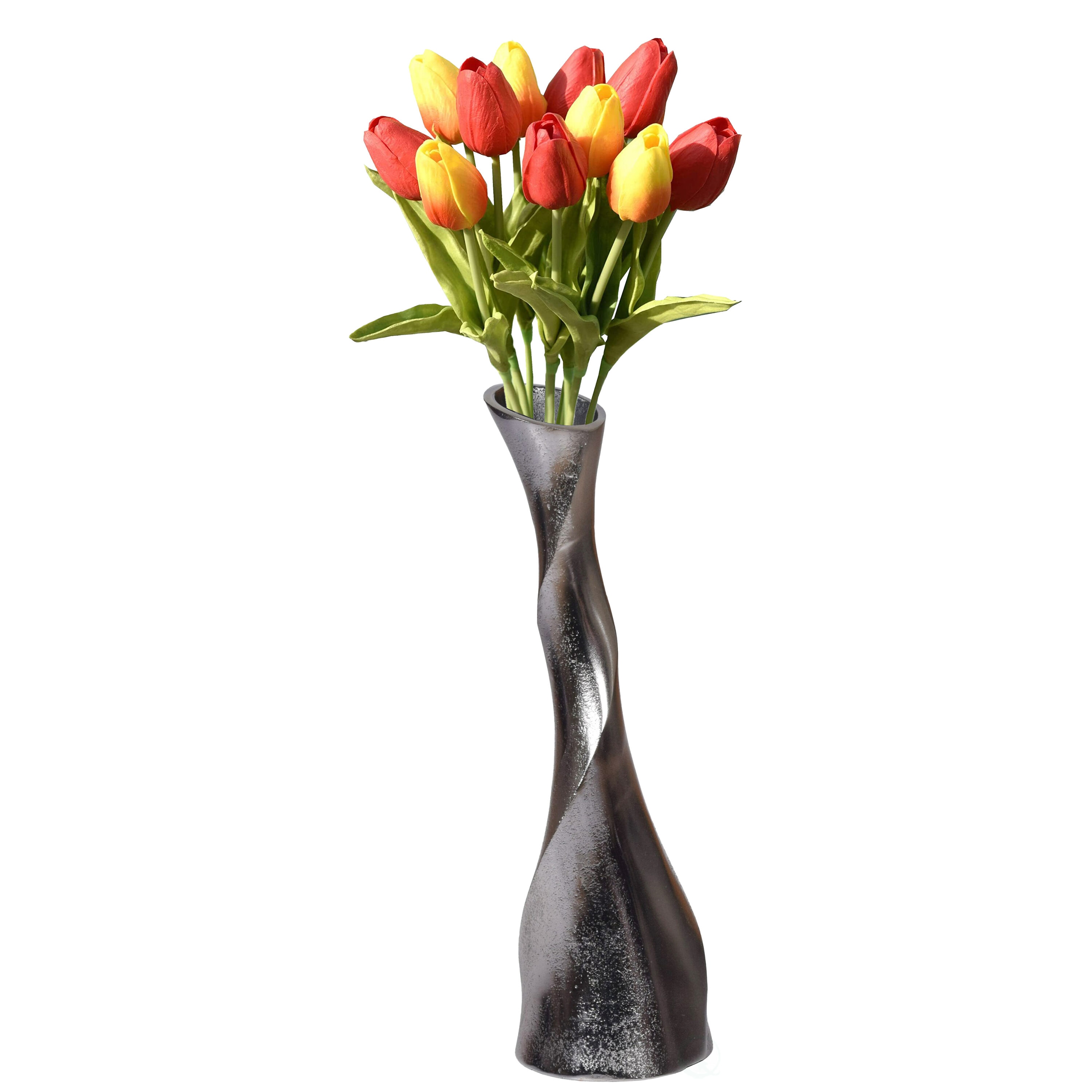 Uniquewise QI004135 Silver Aluminum Modern Vase