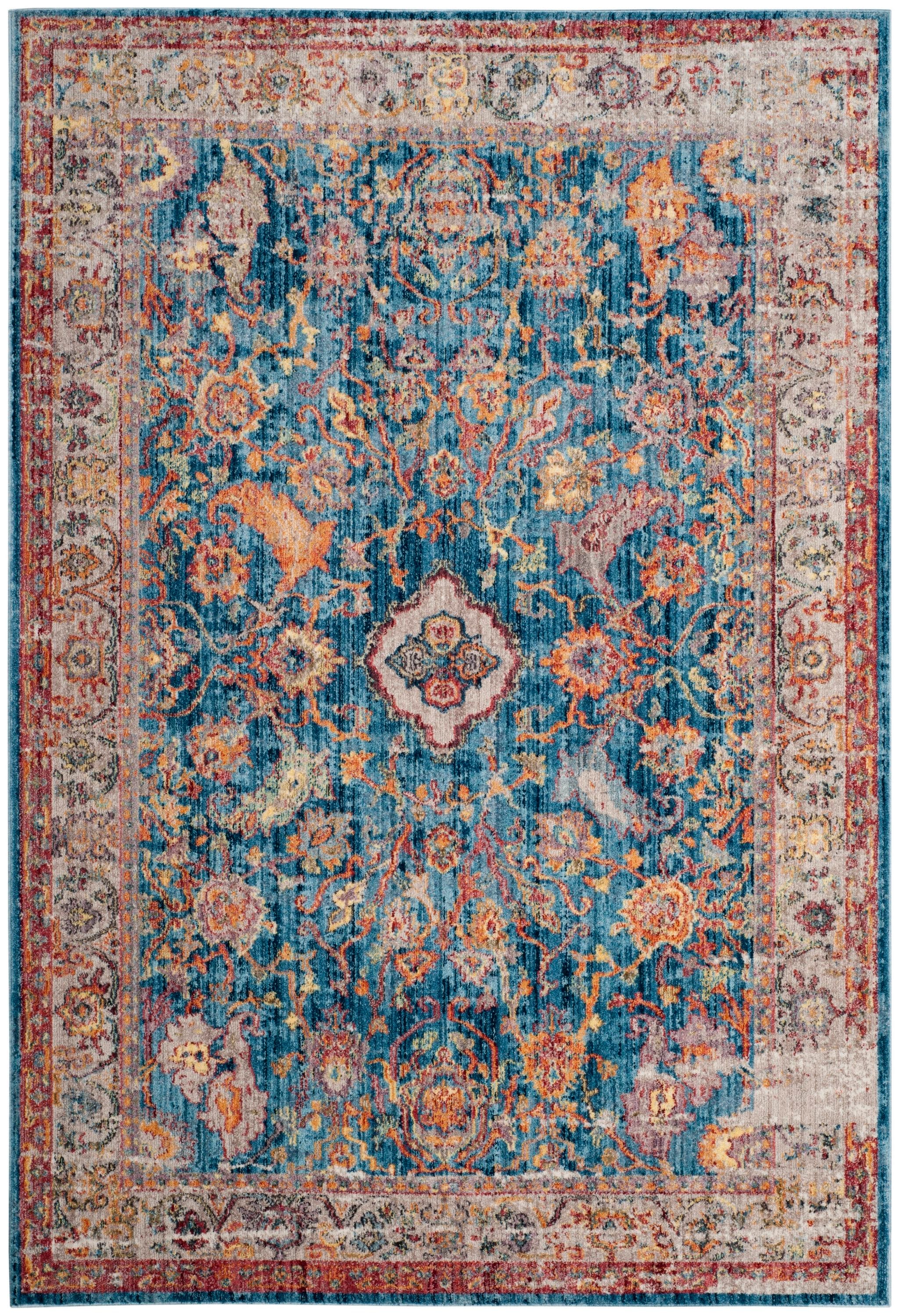 Safavieh BTL361C-6 Bristol Mellila 6 x 9 (ft) Loomed Polyester Blue/Light Gray Rectangular Indoor Distressed/Overdyed Vintage Area rug
