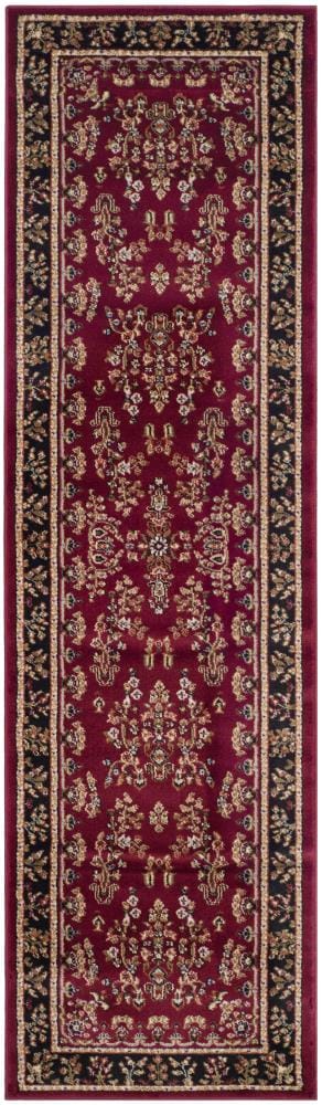 Safavieh LNH331B-222 Lyndhurst Hamadan 2 x 22 (ft) Loomed Polypropylene Red/Black Rectangular Indoor Floral/Botanical Oriental Runner rug