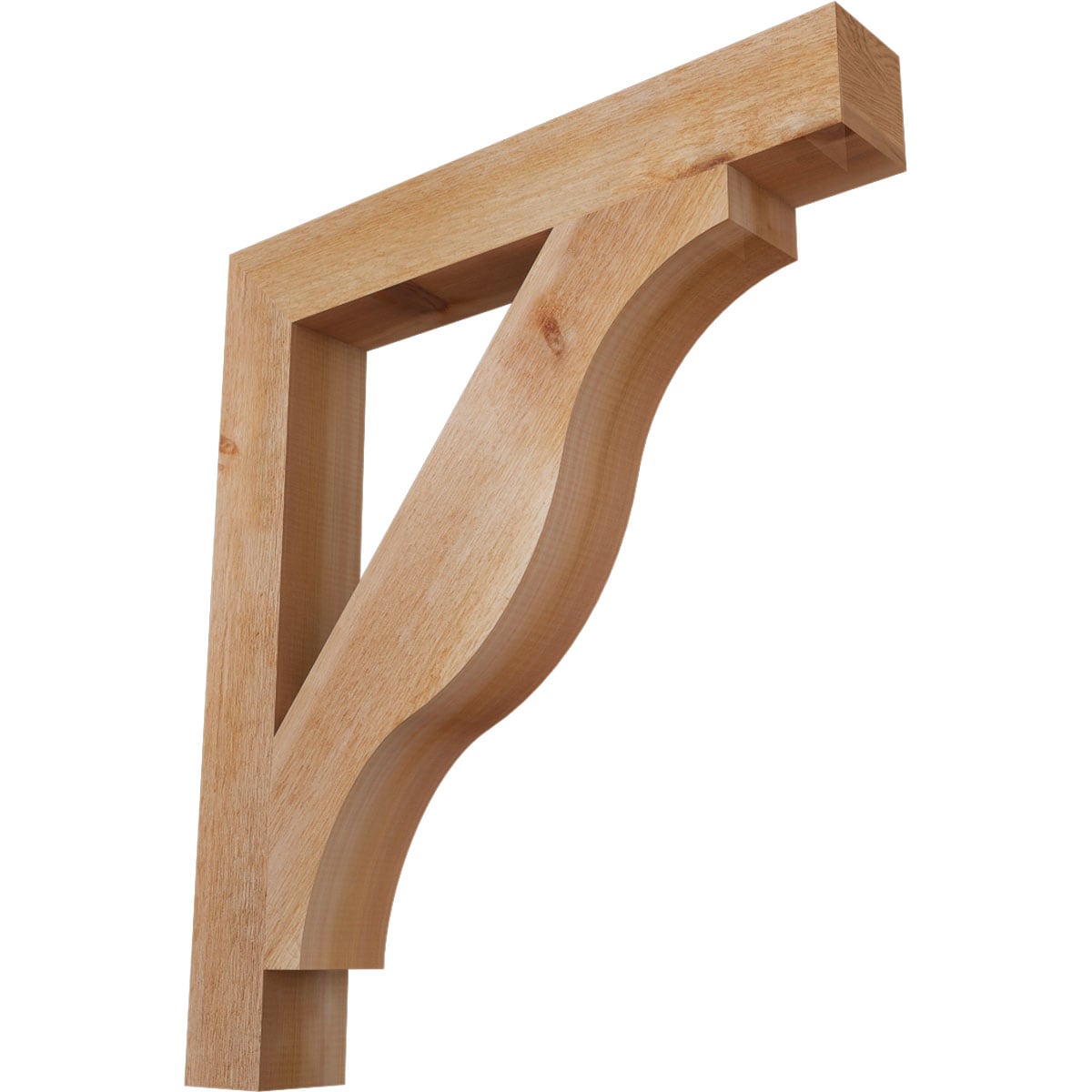 Ekena Millwork BKT04X28X32FST05RWR Funston Block Rough Sawn 4-in x 28-in x 32-in Western red cedar Brown Wood Standard bracket