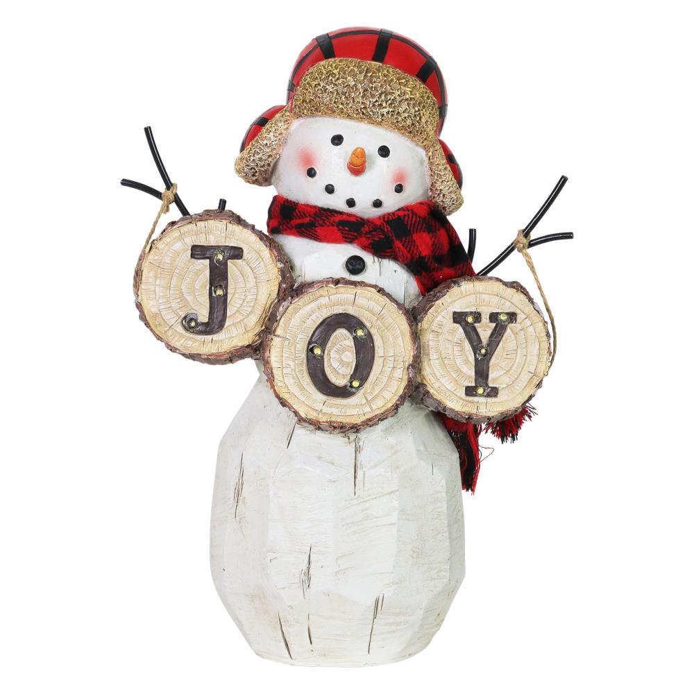 Exhart 71441-RS 11.93-in Lighted Decoration Snowman Battery-operated Christmas Decor
