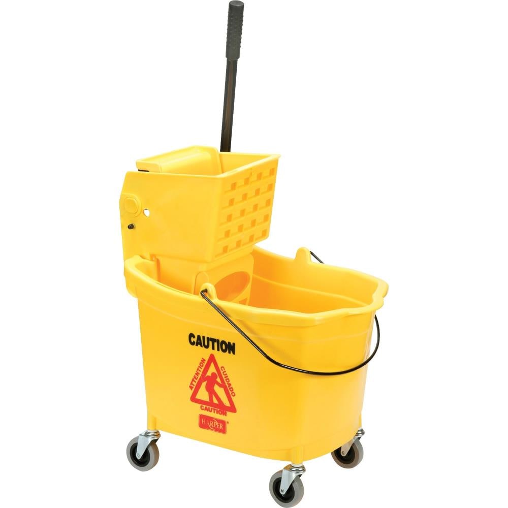Mop Bucket with Side Press Wringer 36 Quart - Yellow