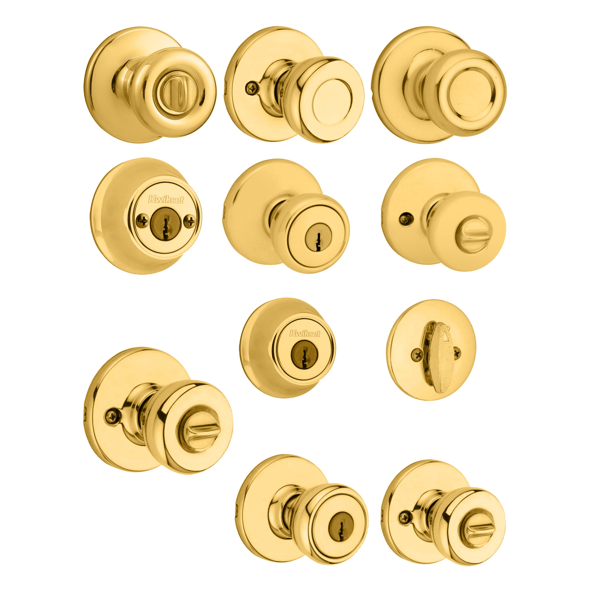 Kwikset Series Tylo Polished Brass Exterior Keyed Entry Door Knob