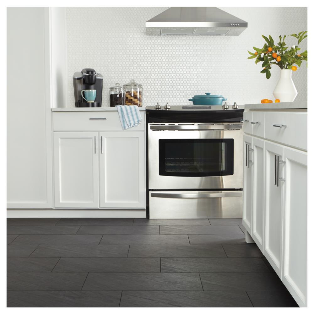 American Olean Carbon Mist Slate Porcelain Bullnose Tile (3-in x 12-in)