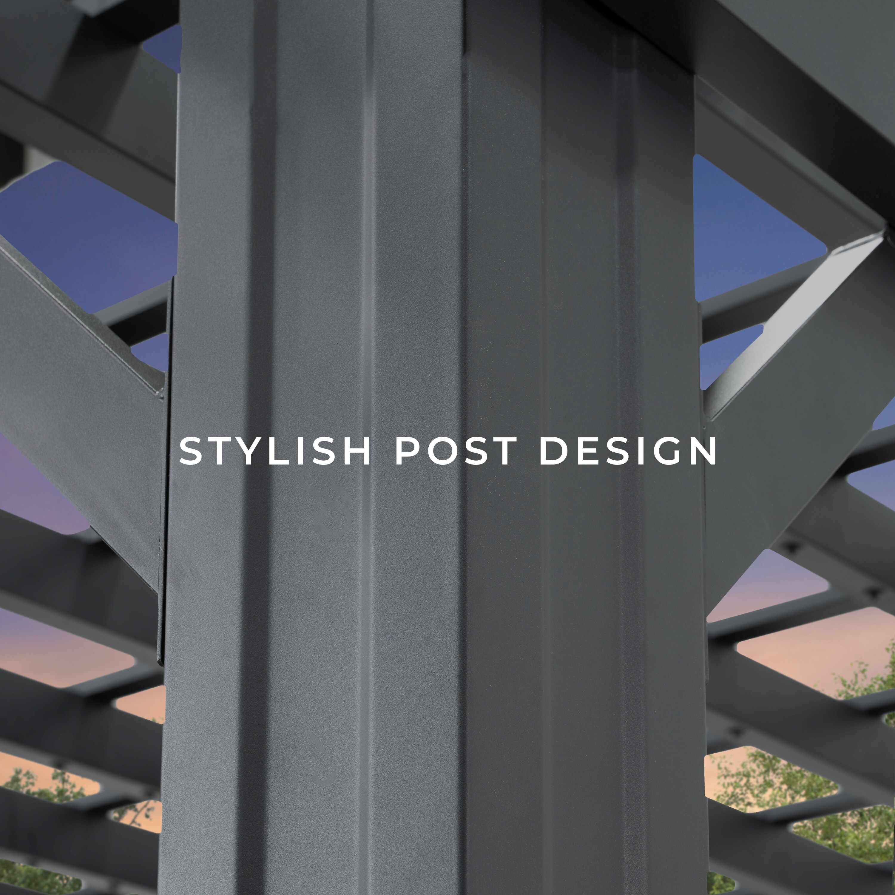 Stratford 14' x 10' Black Steel Pergola with Canopy