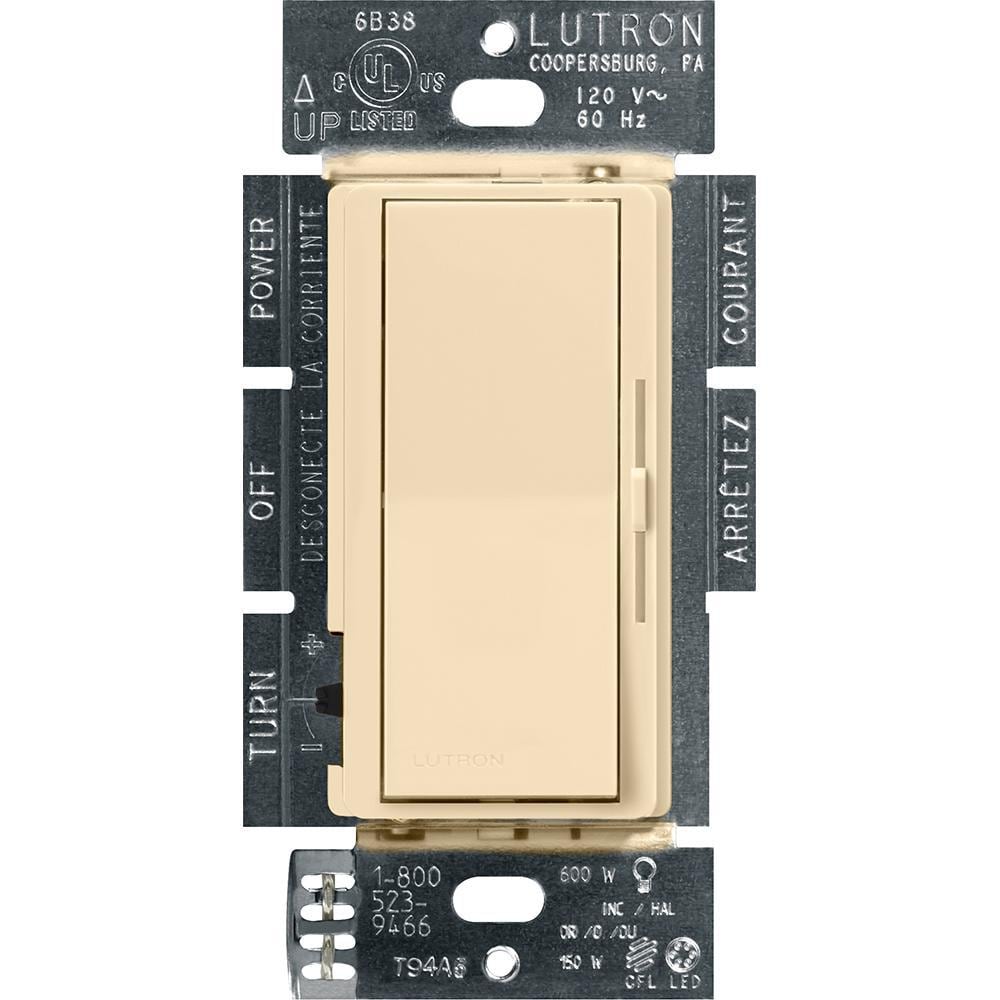 Lutron DVCL-153P-IV Diva Single-pole/3-way LED Rocker Light dimmer Ivory