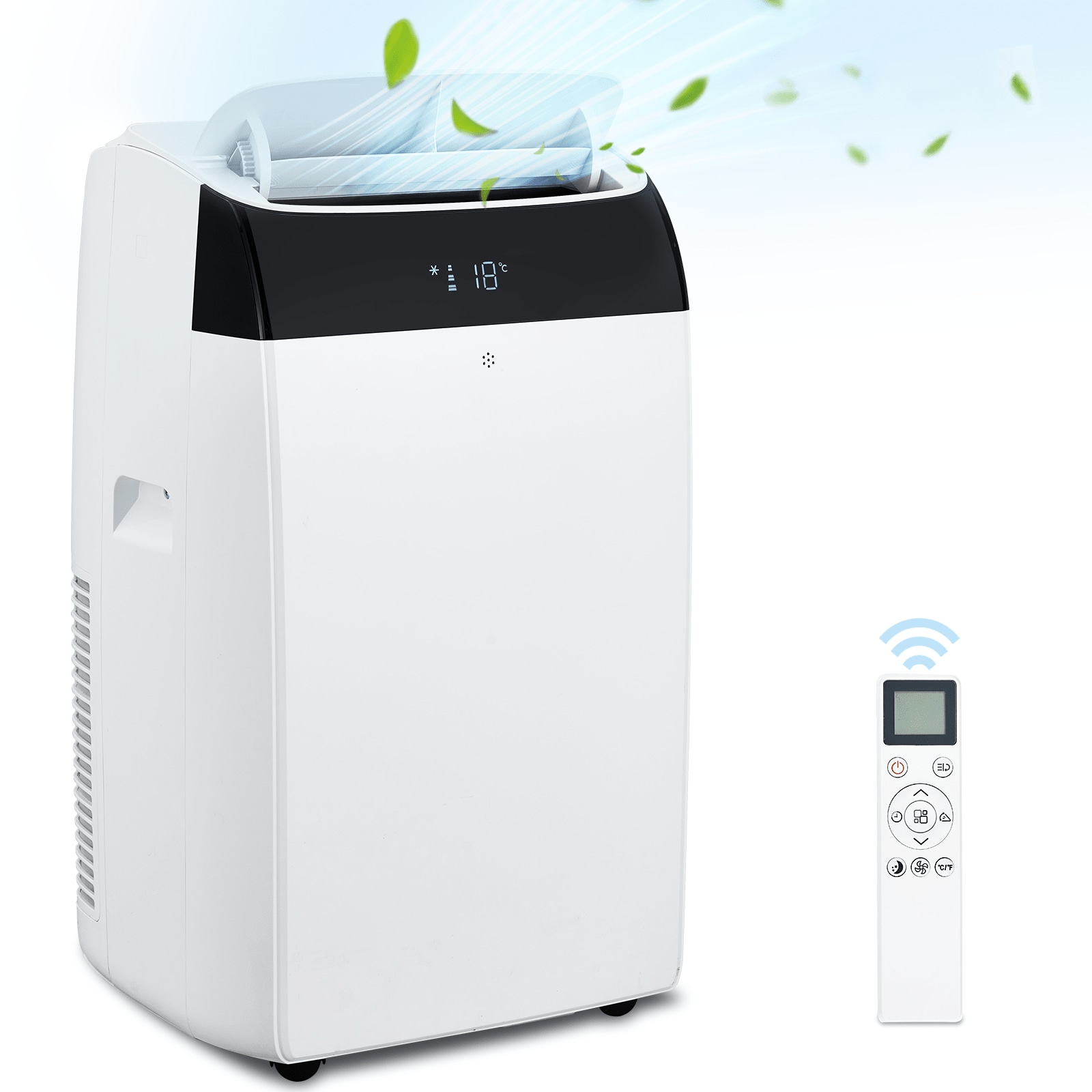 Qeetex LSHQQPHO-10A14U39 14000 BTU Portable Air Conditioner  Cools up to 750 sq  ft   3 in 1 Quiet  Comes with Remote and Mounting Kit  3 Speed  Auto Oscillation  24 Hour Timer