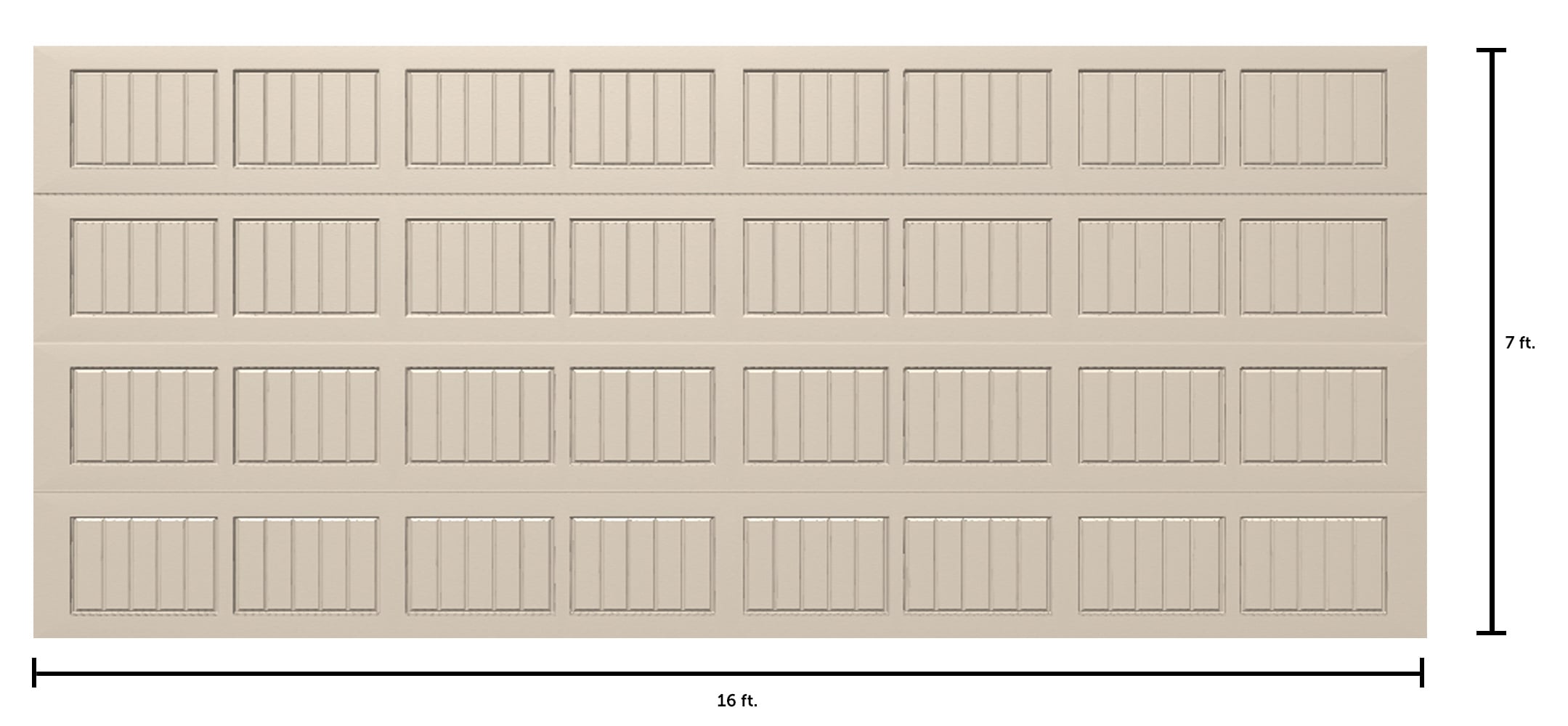Wayne Dalton Classic Steel Model 8000 16ft x 7ft Almond Double Garage