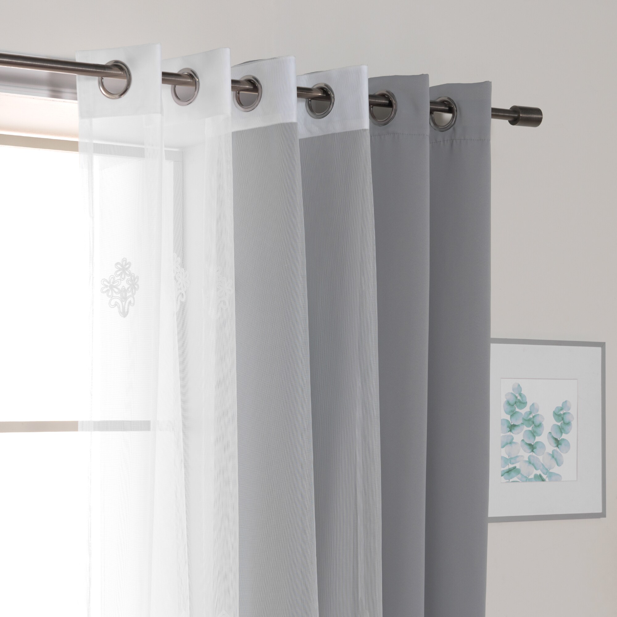 Best Home Fashion MM-DAMAS-84-GREY curtains - View #5