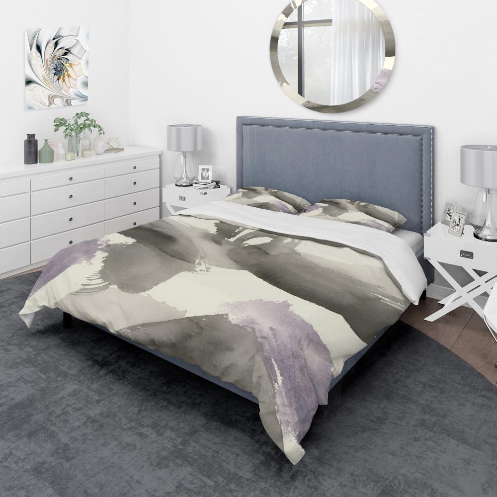 Designart BED30222-Q 3 -Piece Gray Queen Duvet cover Set