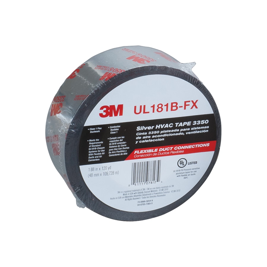 3M Flexible Duct Connections 3350 Silver HVAC Tape 1.88-in x 360-ft