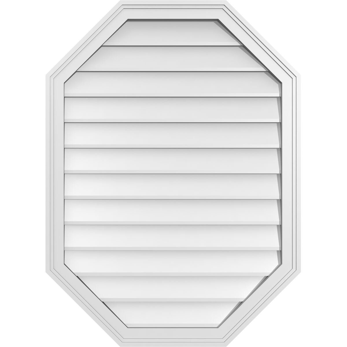 Ekena Millwork GVPOV28X3802SN 28-Inches x 38-Inches Off-white Octagon PVC Gable Louver Vent