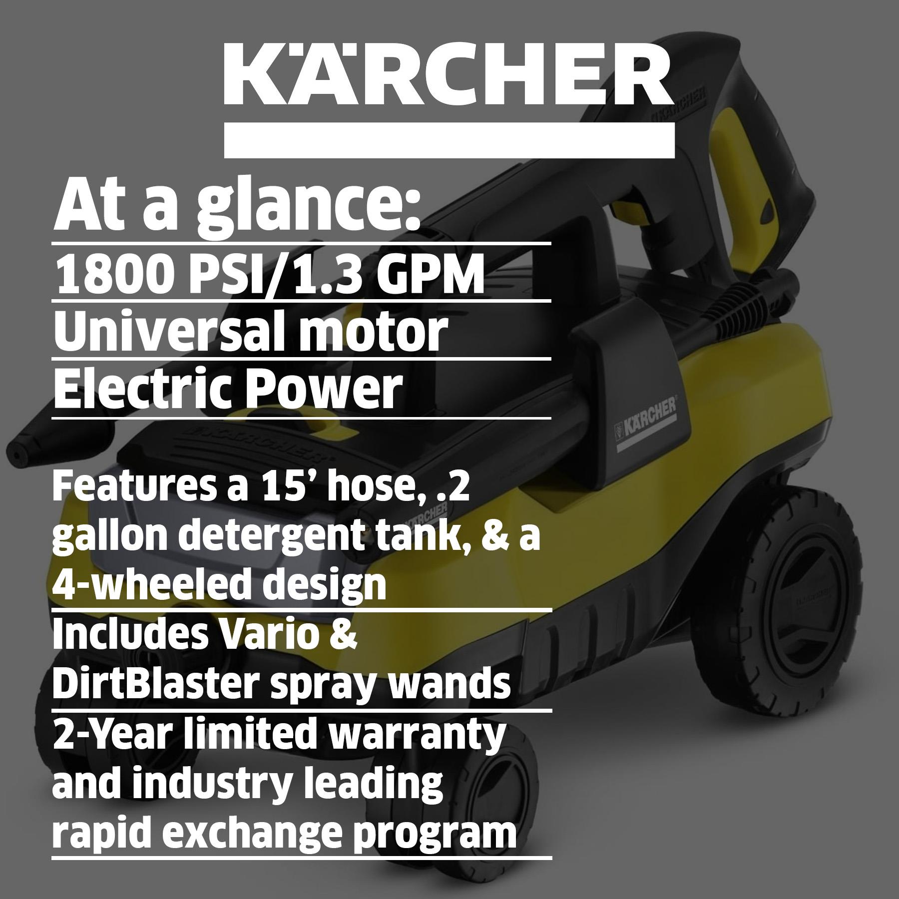Karcher K 3 1800 PSI 1.3-Gallons Cold Water Electric Pressure Washer in the  Pressure Washers department at