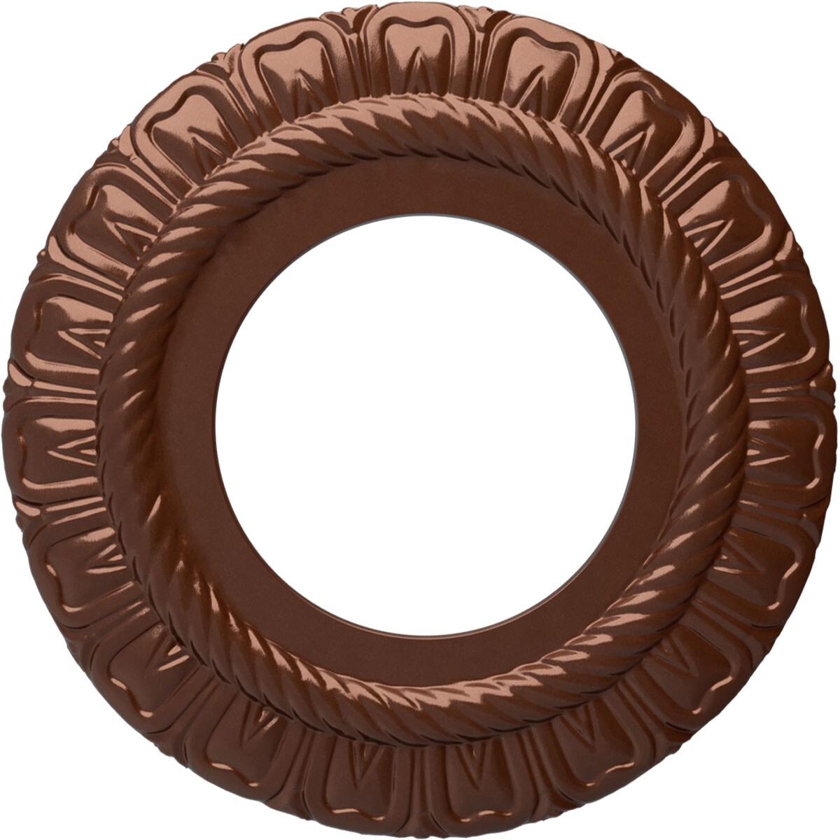 Ekena Millwork CM09CLCPS Claremont 9-in W x 9-in L Painted Copper Penny Polyurethane Whole Ceiling Medallion