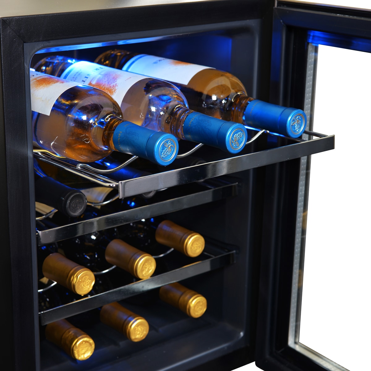 NewAir 14-in W 12-Bottle Capacity Stainless Steel Freestanding Wine ...