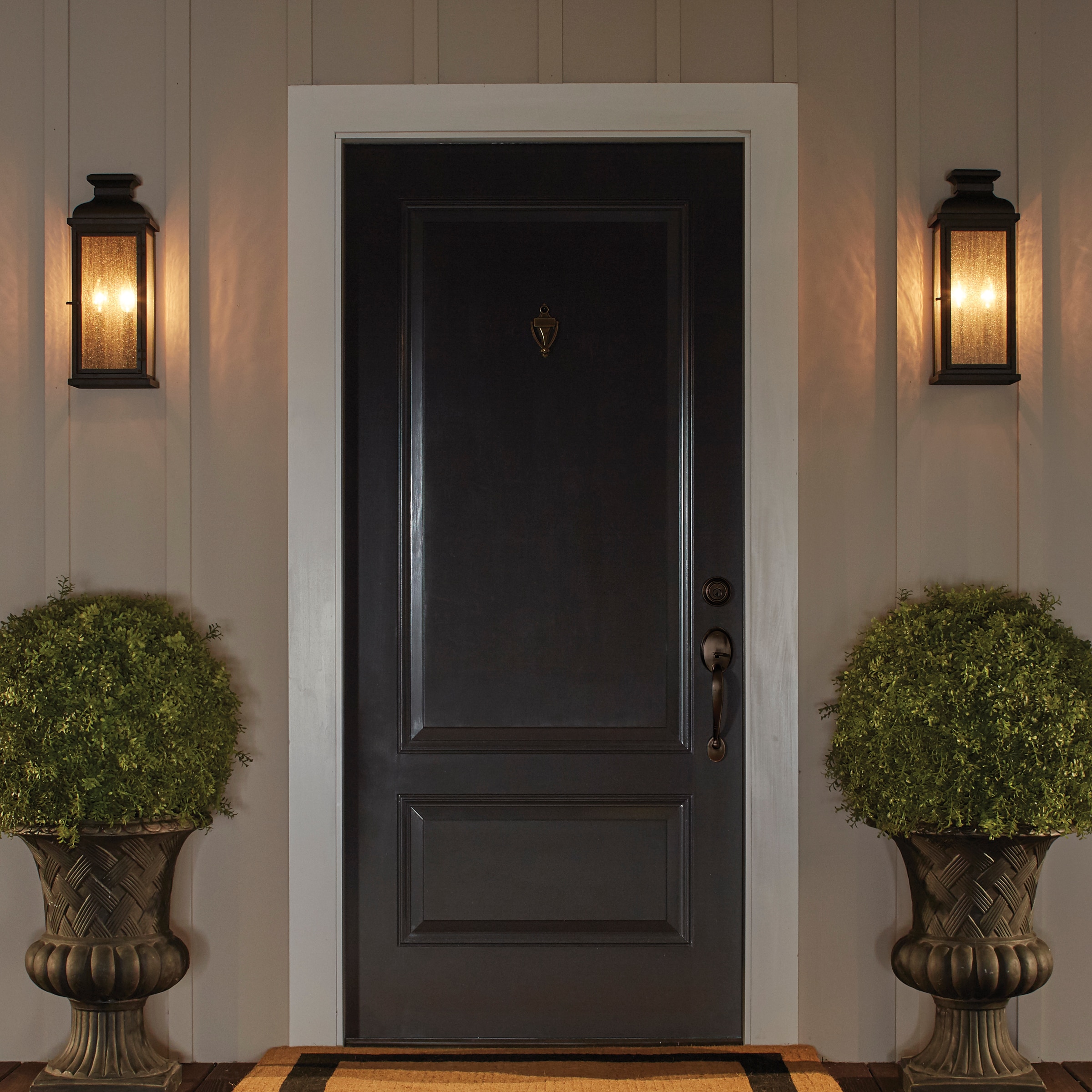 Dark Weathered Zinc Outdoor Wall Lantern with Clear Seeded Glass