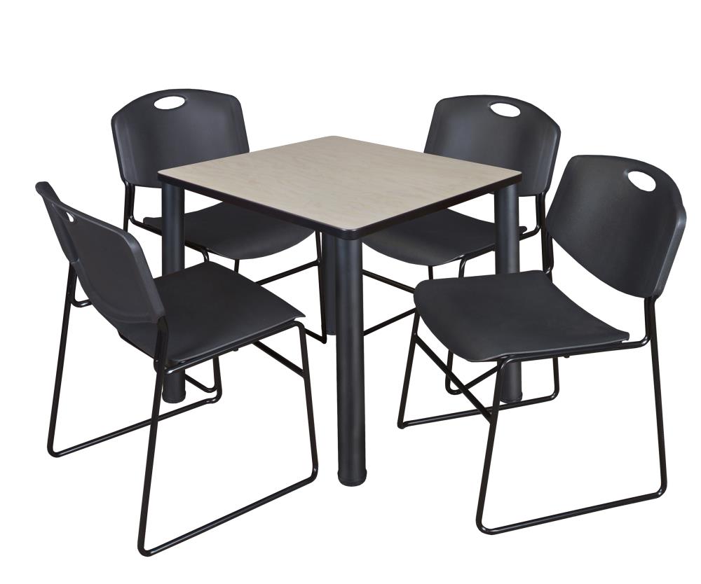 Regency TB3030PLBPBK44BK Breakroom Off-white 4-Person Training Table (30-in W x 29-in H)