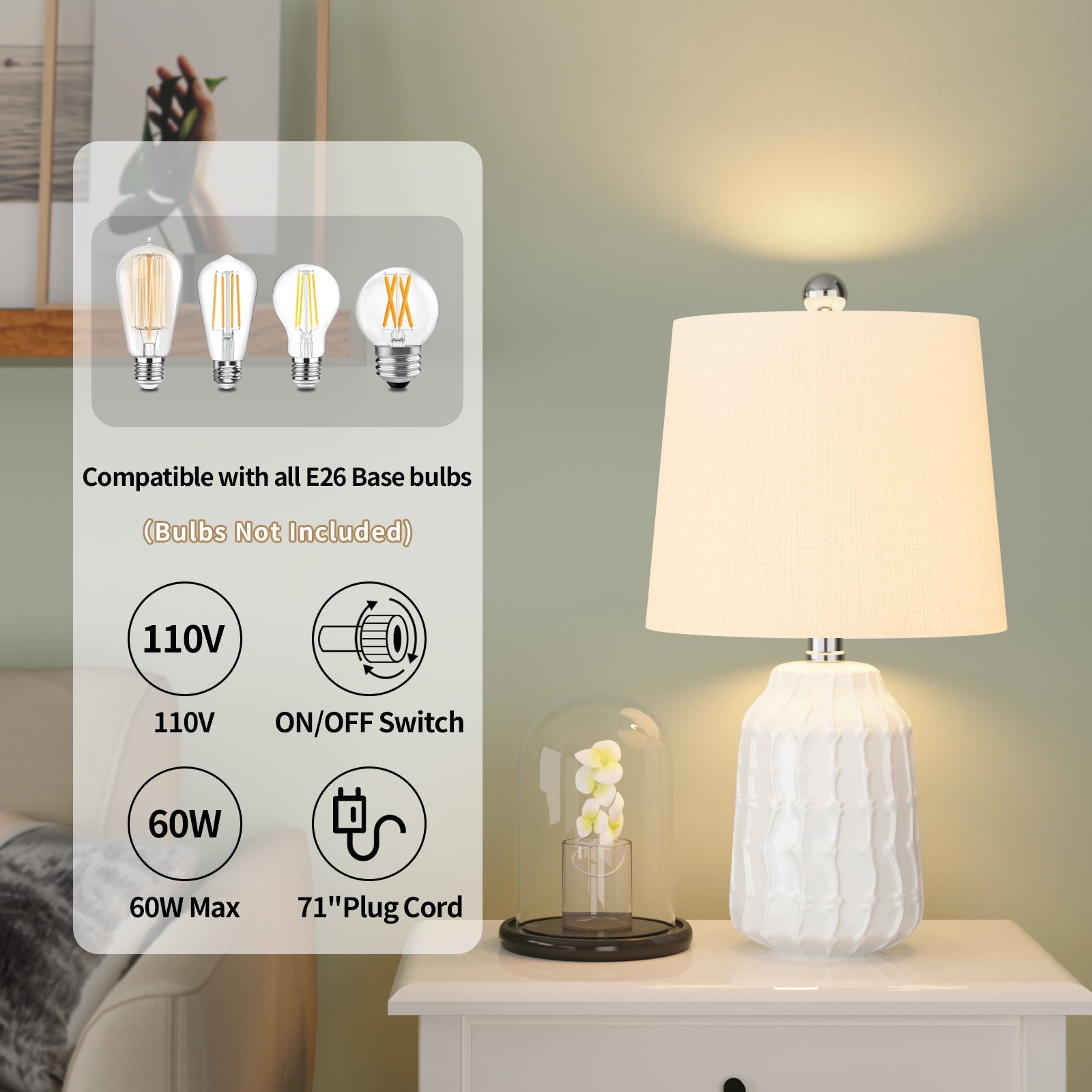 Maxax T166-WH Table-Lamps - View #5