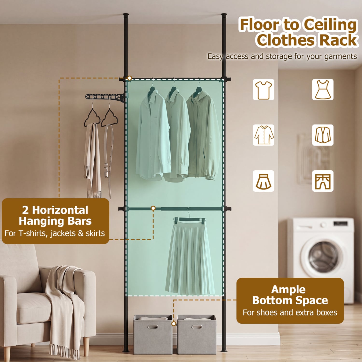 Slickblue D-CO-KD86501ZJ Garment-Racks - View #3