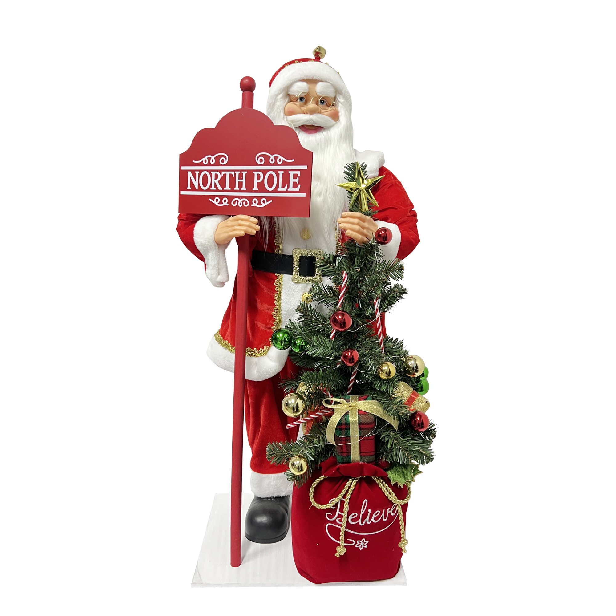 Fraser Hill Farm 36-in Lighted Musical Animatronic Santa Door Decoration