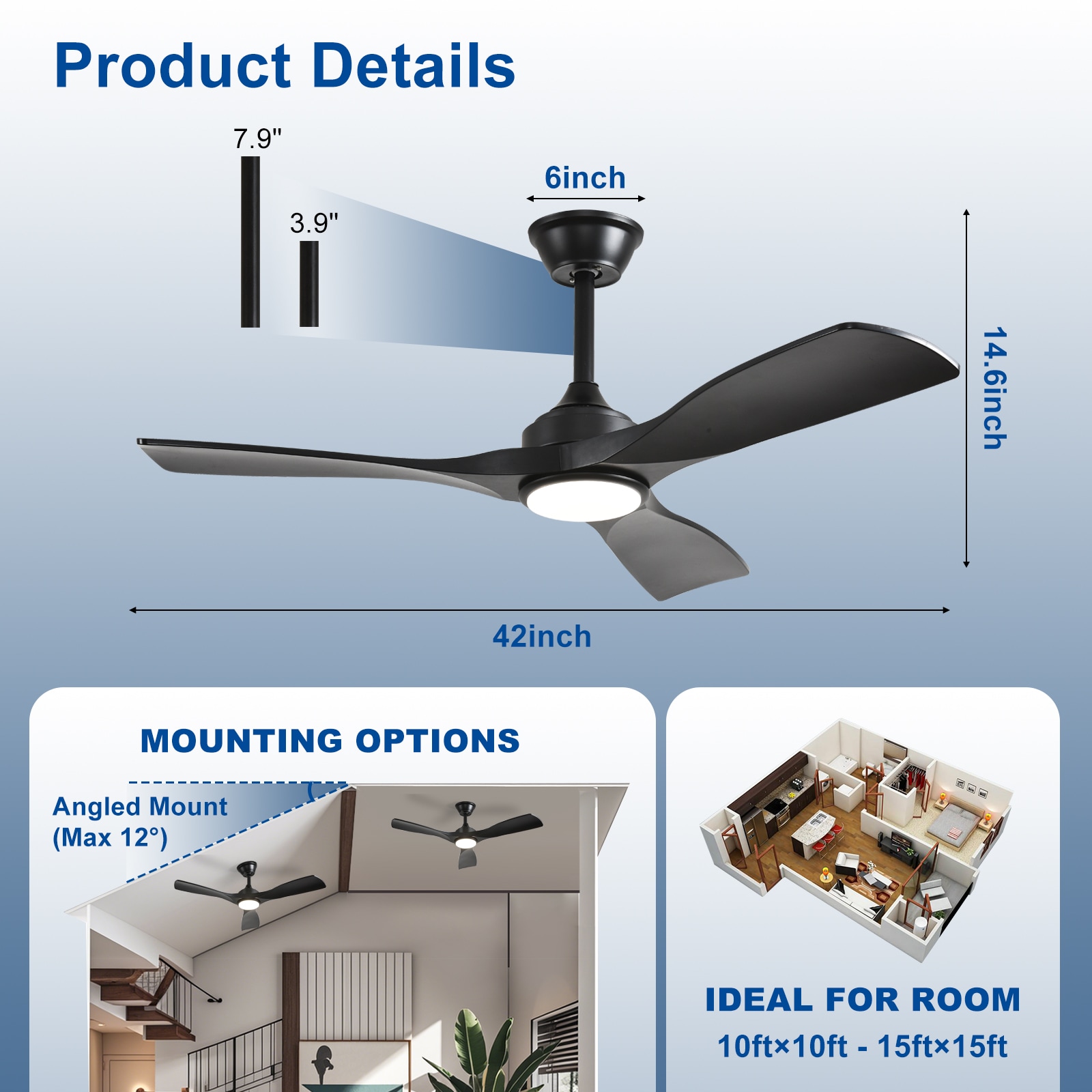 Depuley WS-FPZ180-42C-BK-LW Ceiling-Fans - View #7