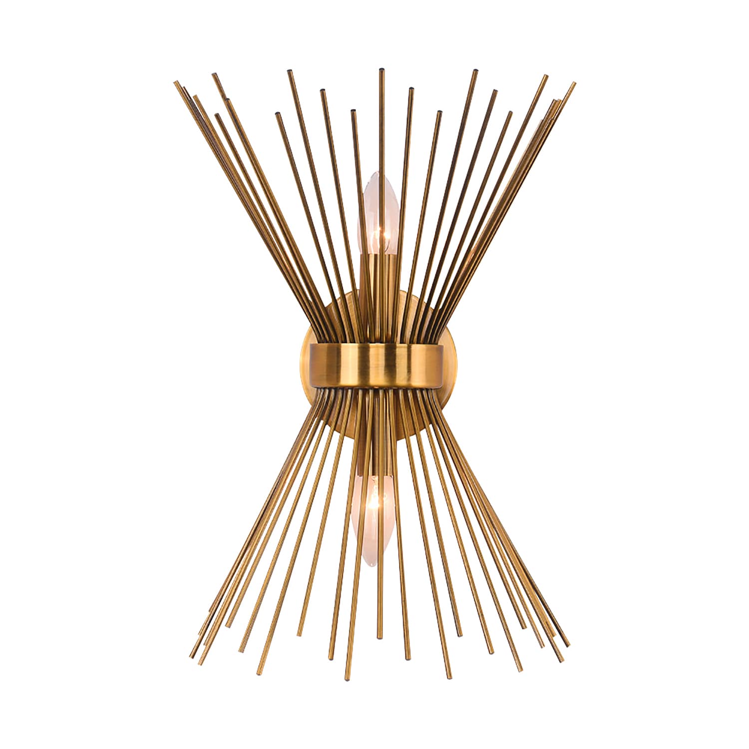 HUOKU PD1000651 NIMBUS 11.02-in W 2 -Light Brass Mid-century Wall Sconce