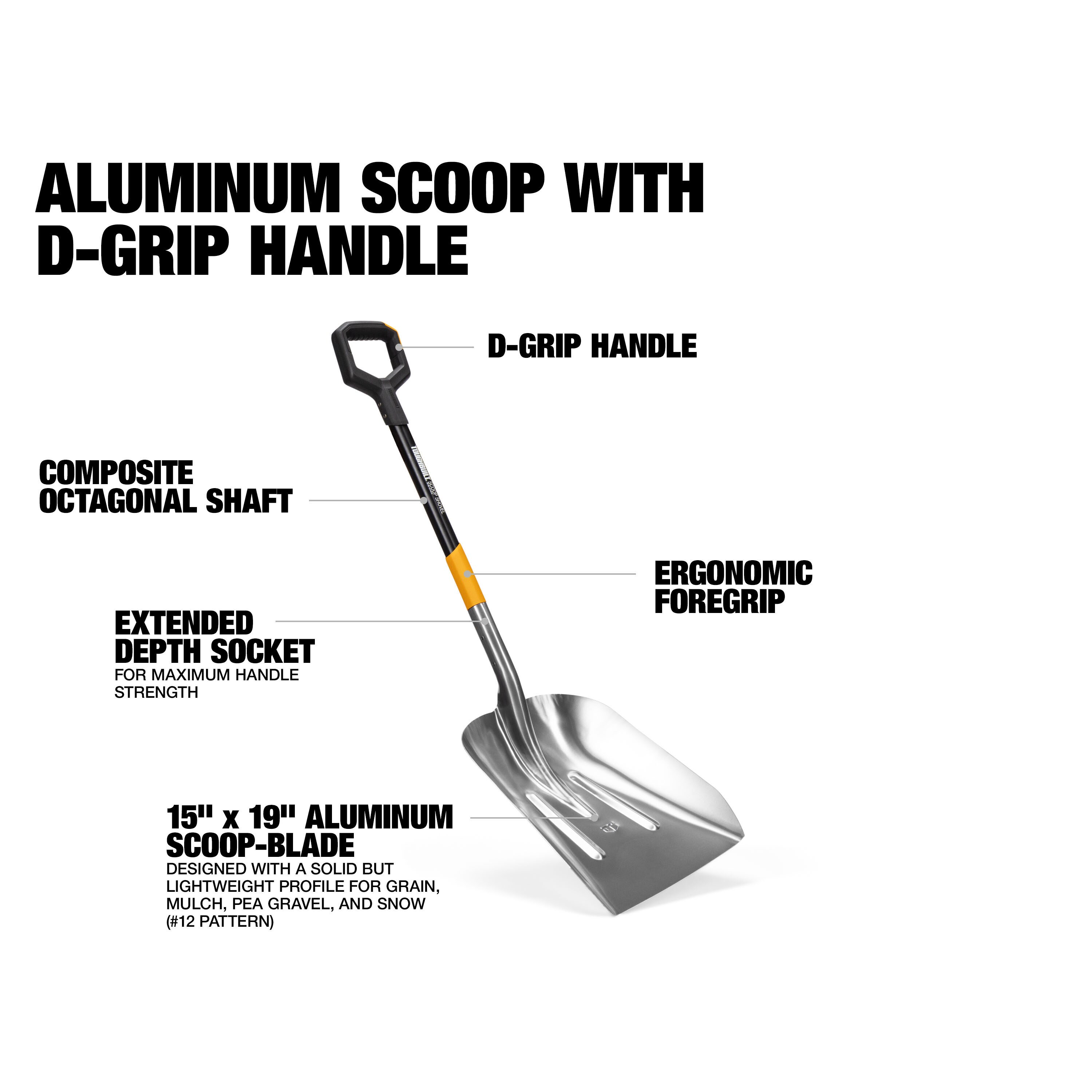 TOUGHBUILT 34-in Fiberglass D-Handle Digging Shovel in the Shovels & Spades  department at