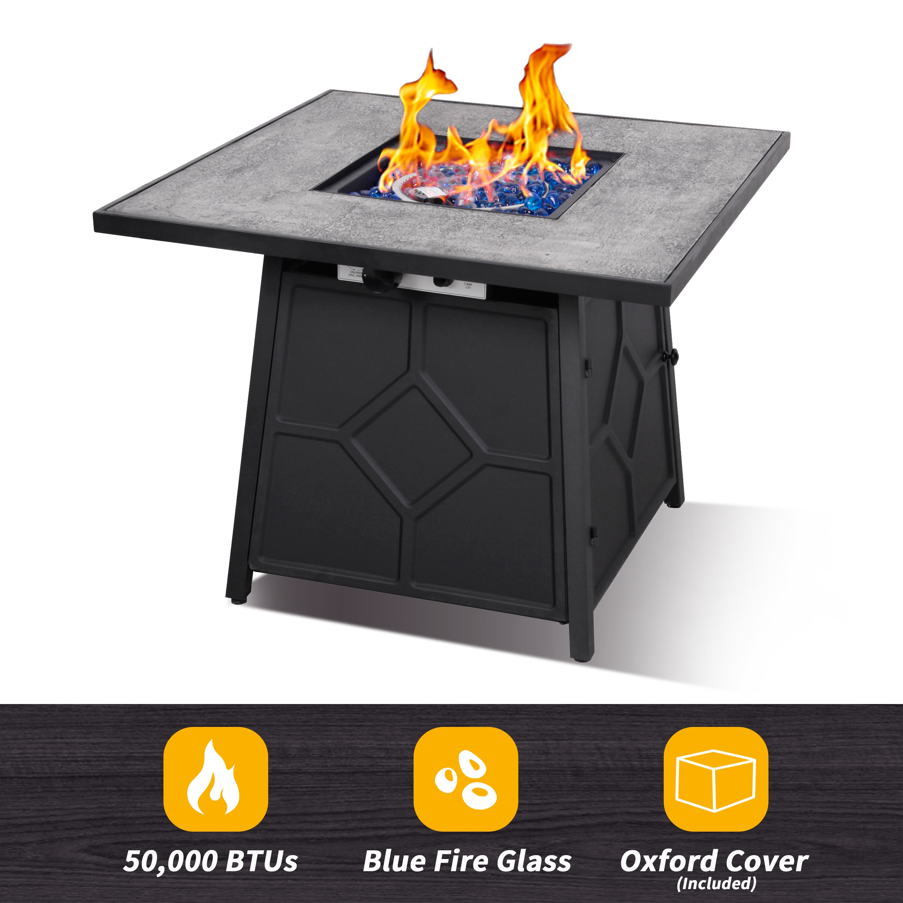 HEATMAXX SRGF12101 40000 -BTU Black Steel Liquid propane Outdoor Fireplace