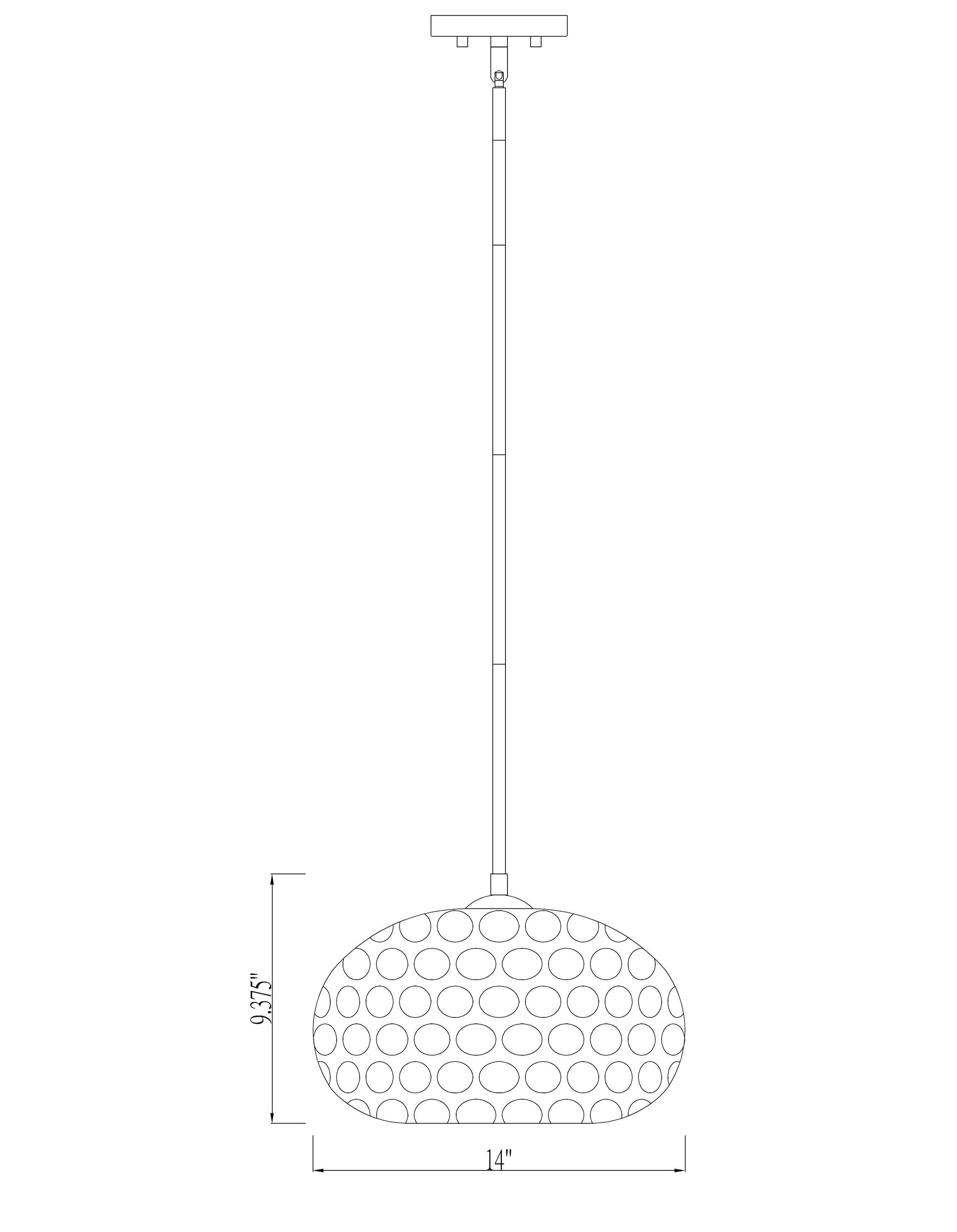 Chloe Contemporary 14" Water-Textured Glass Pendant in Brushed Nickel